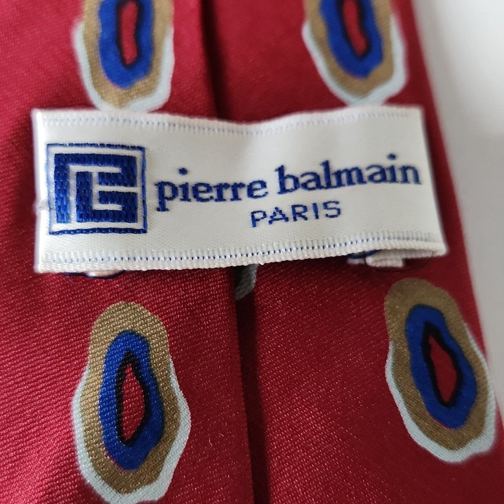 Pierre Balmain BALMAIN | Silk Tie Red Navy Size ONE SIZE - 5 Thumbnail