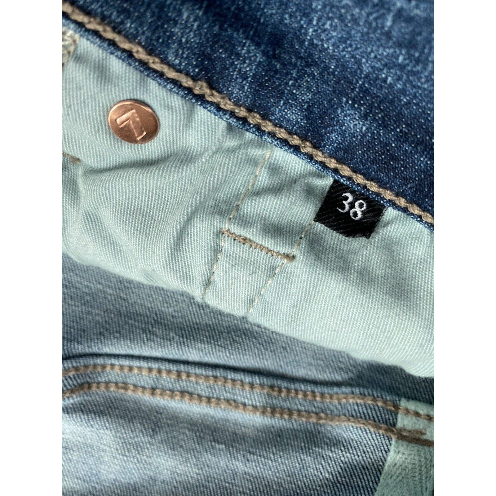 7 For All Mankind 7 For All Mankind Jeans 38x33 Blue Straight Leg Denim Austyn Size US 38 / EU 54 - 3 Thumbnail