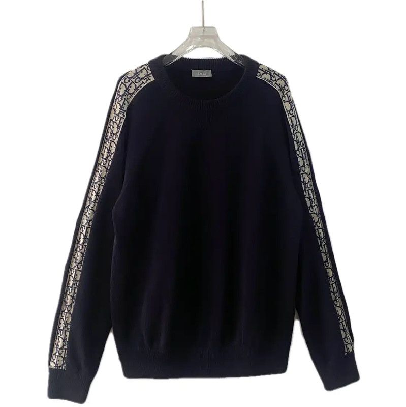 Dior Dior Navy Cotton Pullover Sweater for Men 0089 Size US L / EU 52-54 / 3 - 1 Thumbnail