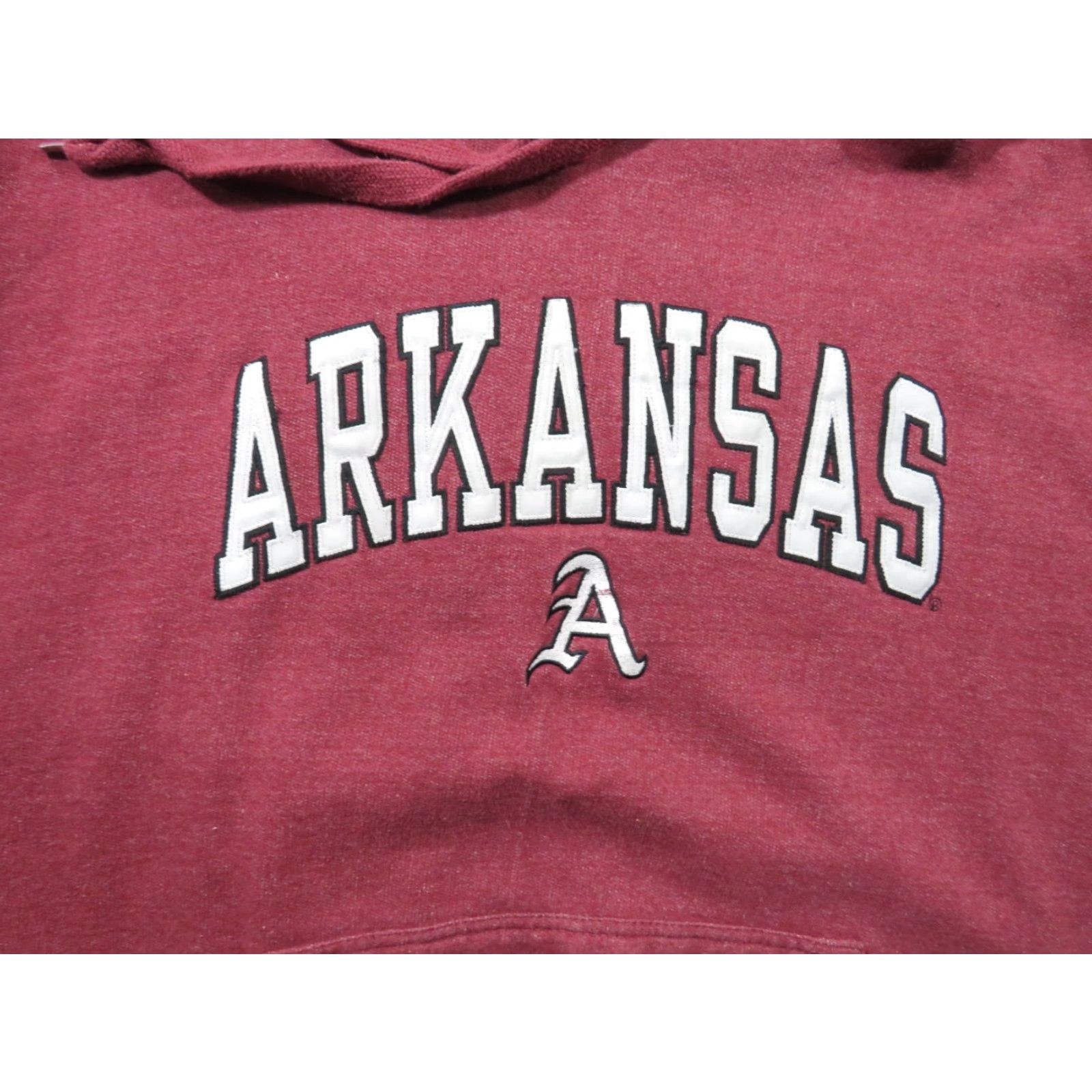 NCAA VTG Arkansas Razorback OVB Hoodie Mens XL Red Cotton Pullover Hooded Sports Basketball Football Crew Neck Drawstring Winter Spring Fall Size US XL / EU 56 / 4 - 3 Thumbnail