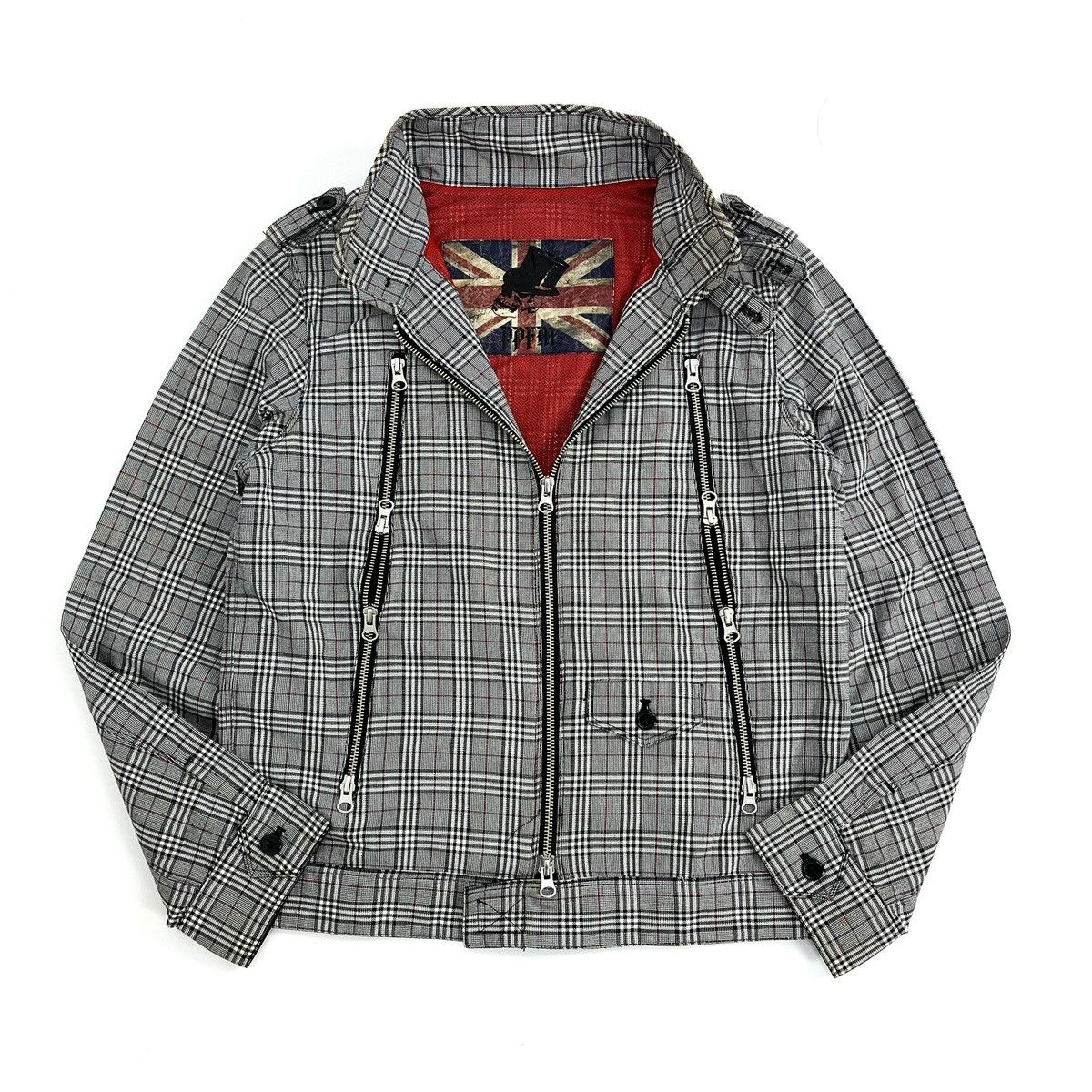 PPFM 2000s PPFM Five Pocket Punks Plaid Bikers Jacket Lgb Goa Size US M / EU 48-50 / 2 - 4 Thumbnail