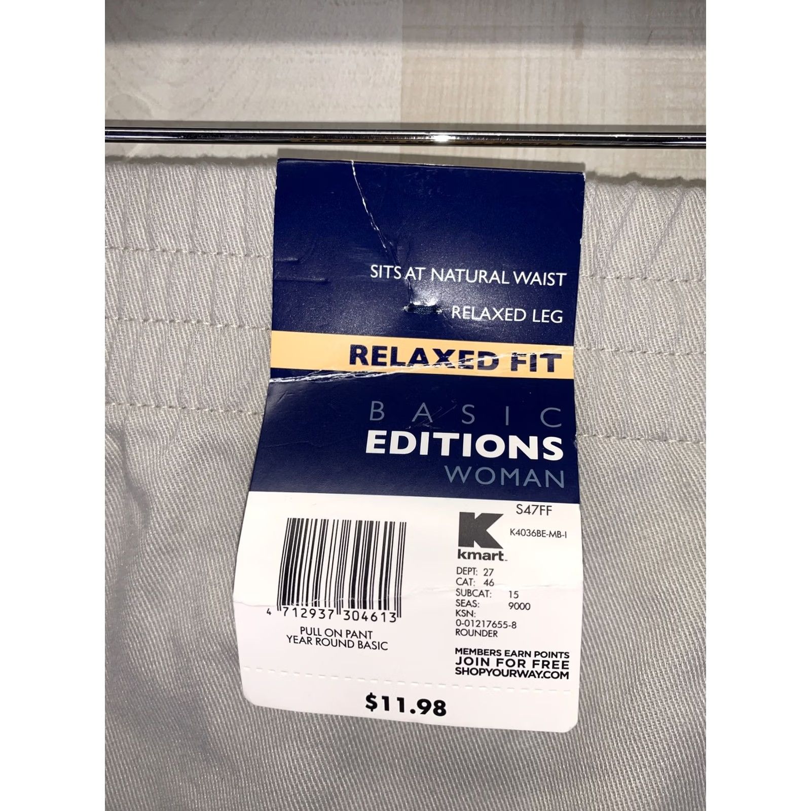 Basic Editions VINTAGE Basic Edisons Woman Pull On Pant Khaki Relaxed Fit 22 Short NWT-9827 Size 40" / US 18 - 6 Thumbnail