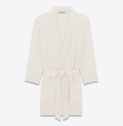 Saint Laurent Paris belted jacket in crepe satin Size US L / EU 52-54 / 3 - 1 Thumbnail