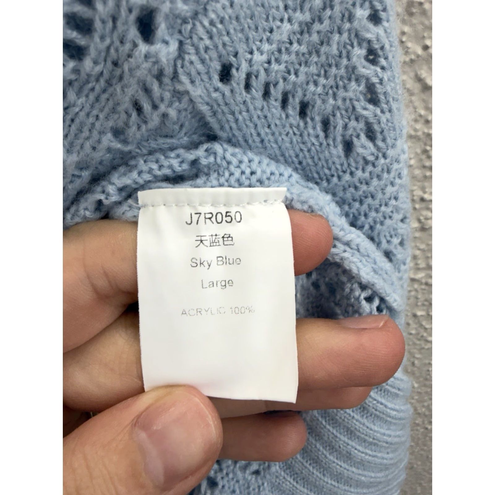 Vintage Unbranded Womens Sweater Size Large Blue Open Knit Long Sleeve Turtleneck Size L / US 10 / IT 46 - 4 Thumbnail