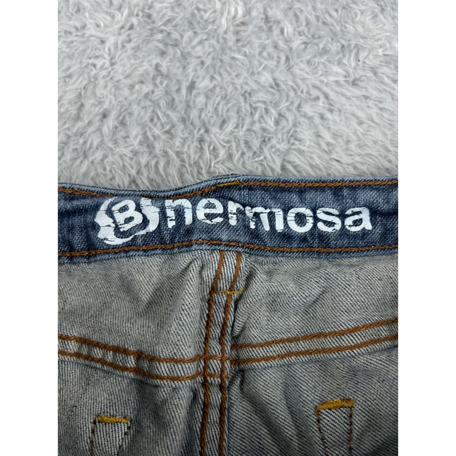 Denime Bullhead Jeans Womens Blue Denim Super Skinny Low Rise 28x30 Cotton Blend 7 Regular Stretch Distressed Embroidered Zipper 5-Pocket Design Pants Size 28" / US 6 / IT 42 - 6 Thumbnail