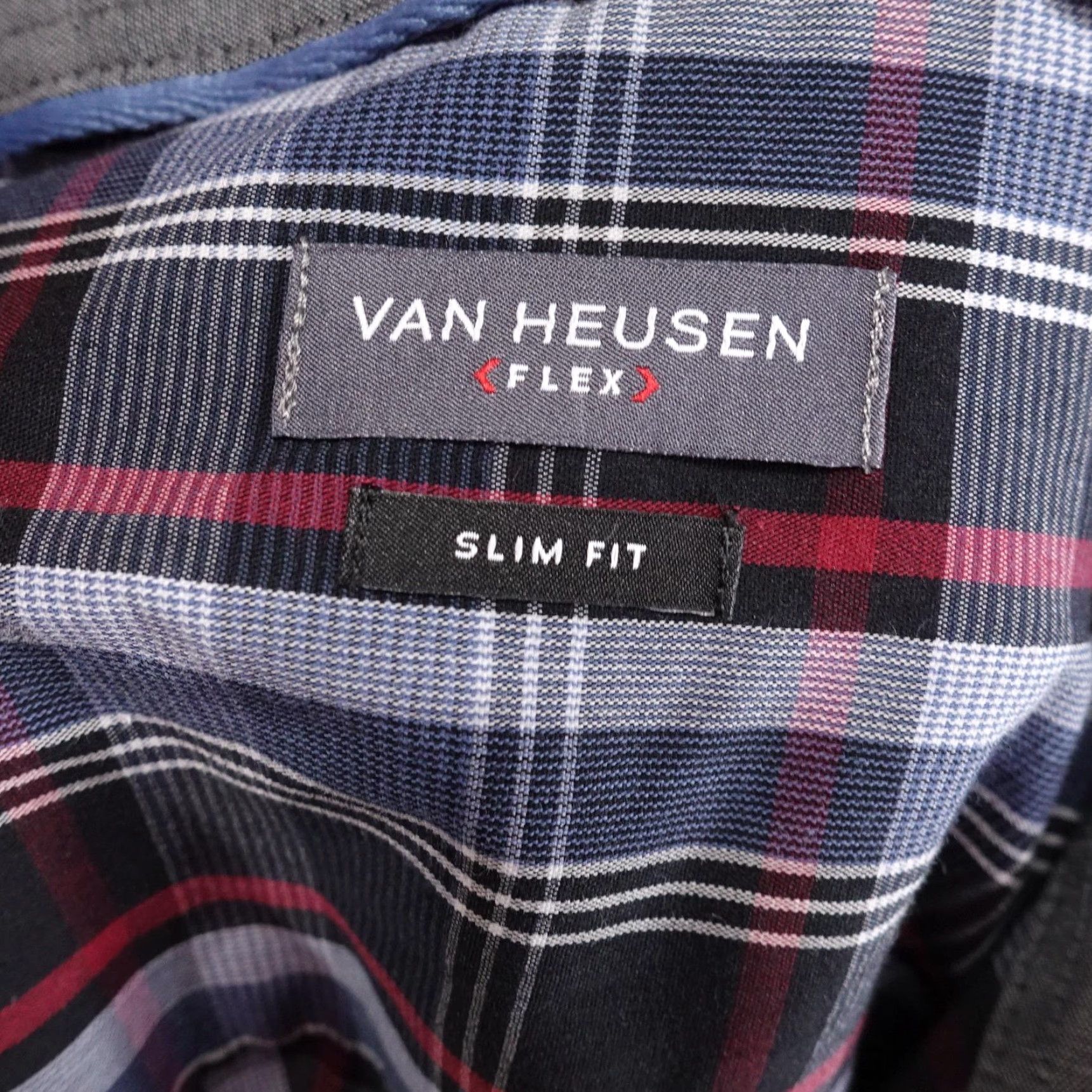 Van Heusen Van Heusen Flex Shirt Mens XL Blue Plaid Slim Fit Button Front Size US XL / EU 56 / 4 - 6 Thumbnail