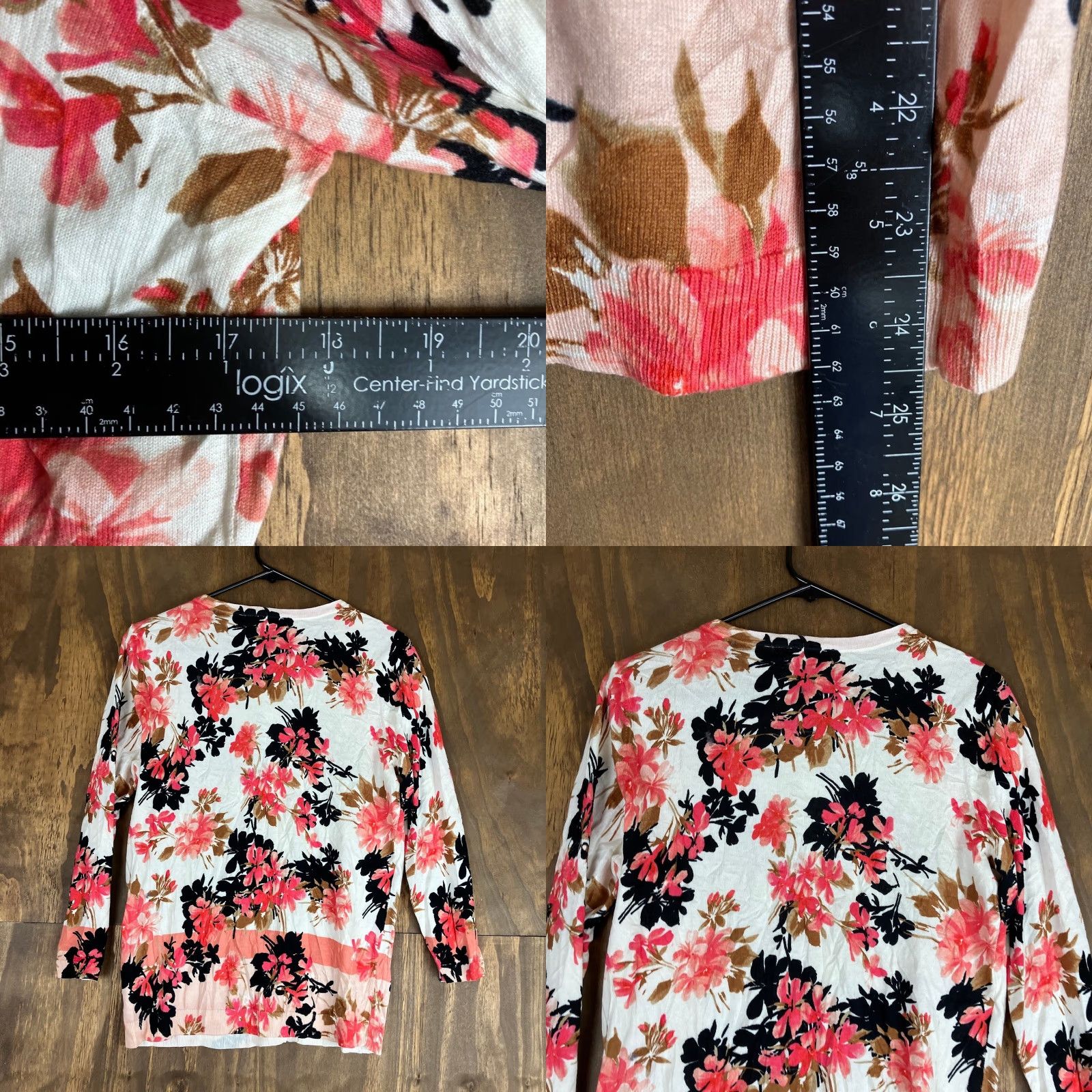 Banana Republic Talbots Womens Cardigan Sweater Multicolored Floral Button Down Cotton Blend M Size M / US 6-8 / IT 42-44 - 8 Thumbnail