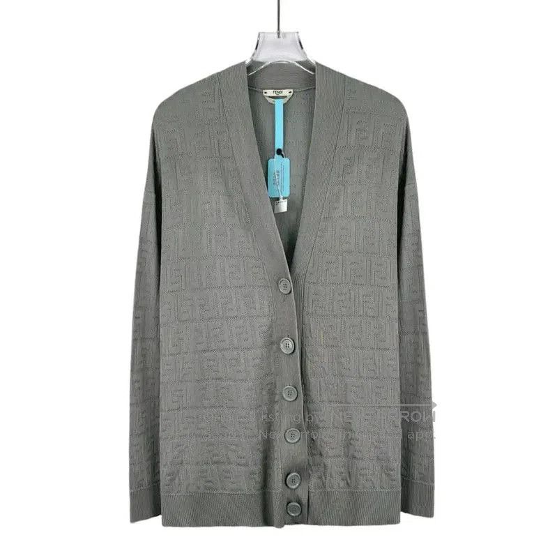 Fendi Fendi Gray Double F Logo Long Sleeve Cardigan . Size M / US 6-8 / IT 42-44 - 1 Thumbnail