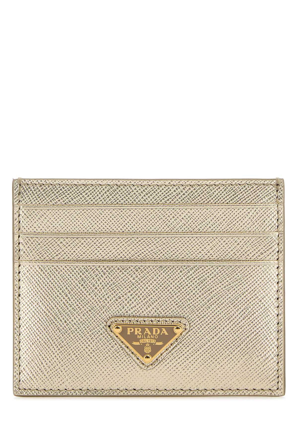 Gold Leather Card Holder
