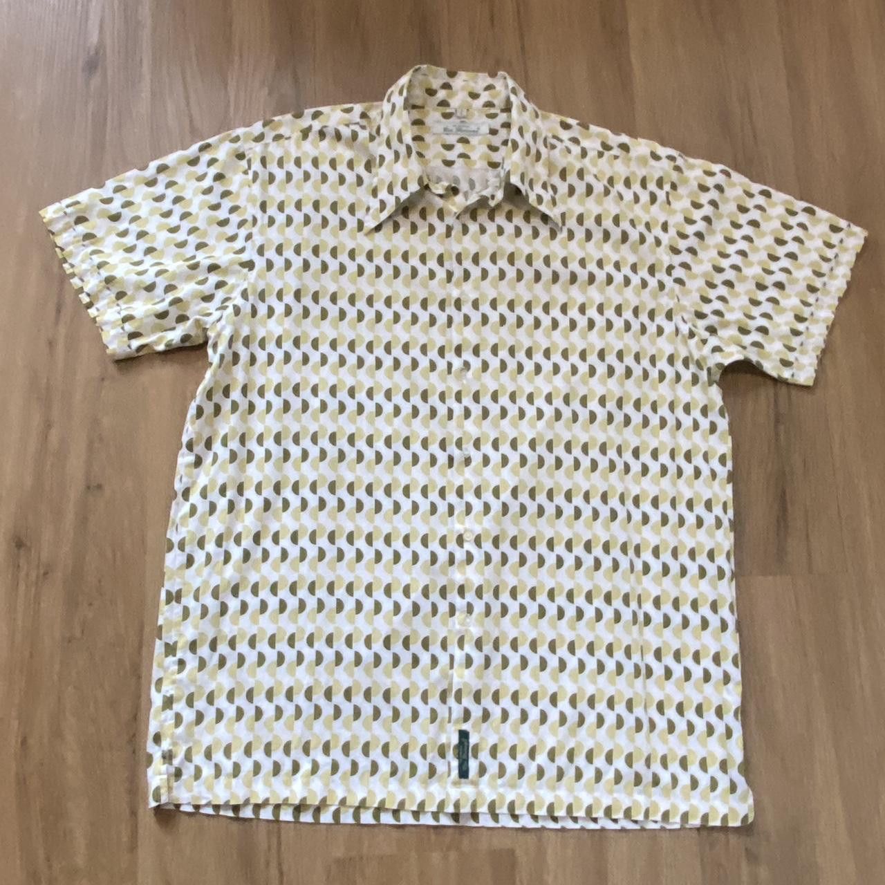 Other Tan and white vintage 80s patterned short sleeve shirt Size US L / EU 52-54 / 3 - 1 Thumbnail