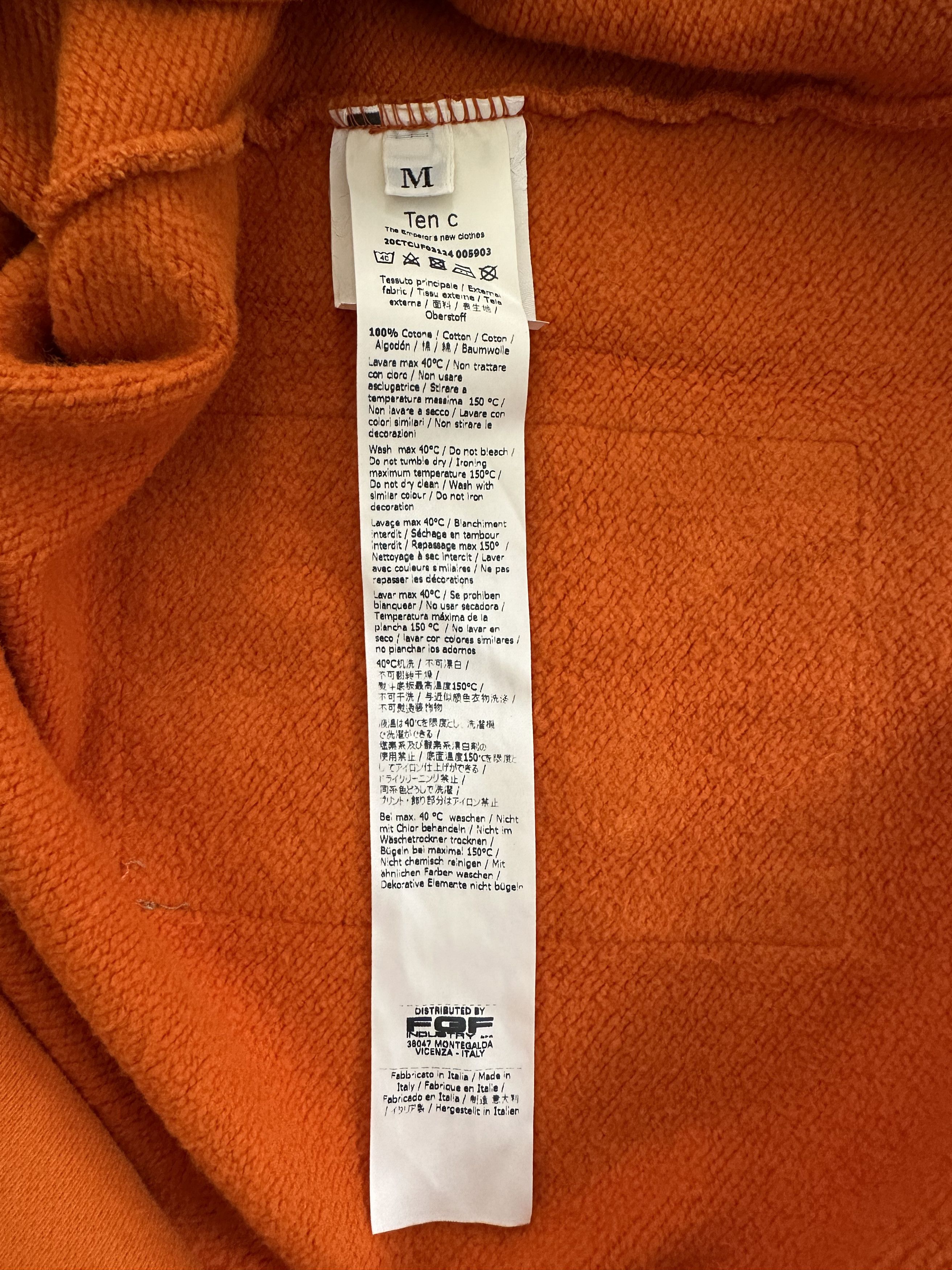 Ten C Ten C Orange Sweatshirt Men's Medium Made In Italy Size US M / EU 48-50 / 2 - 6 Thumbnail