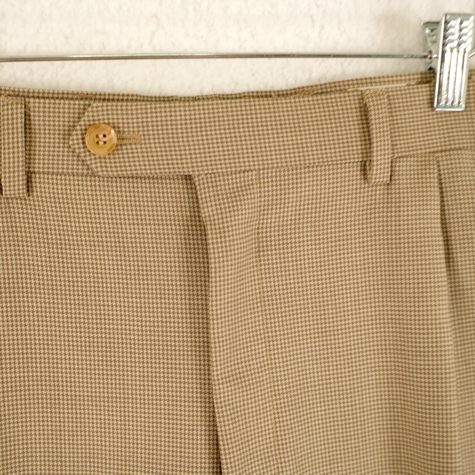 Lauren Ralph Lauren Lauren Ralph Lauren Wool Tan Cream Houndstooth Pleated High Size 40R - 4 Thumbnail