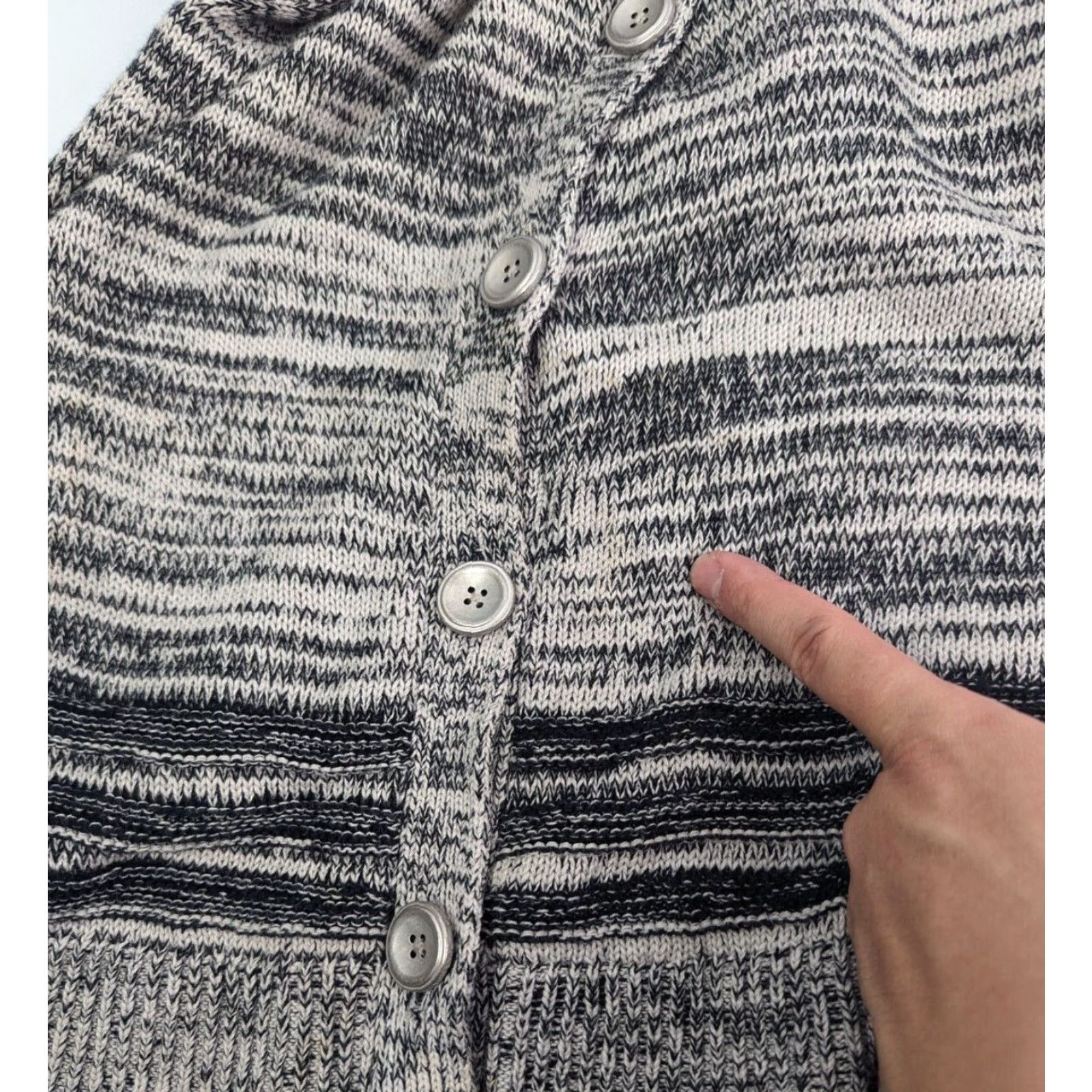 Armani Exchange VINTAGE A/X Armani Exchange Asymmetrical Cowl Neck Striped Cardigan Size Medium Size M / US 6-8 / IT 42-44 - 3 Thumbnail