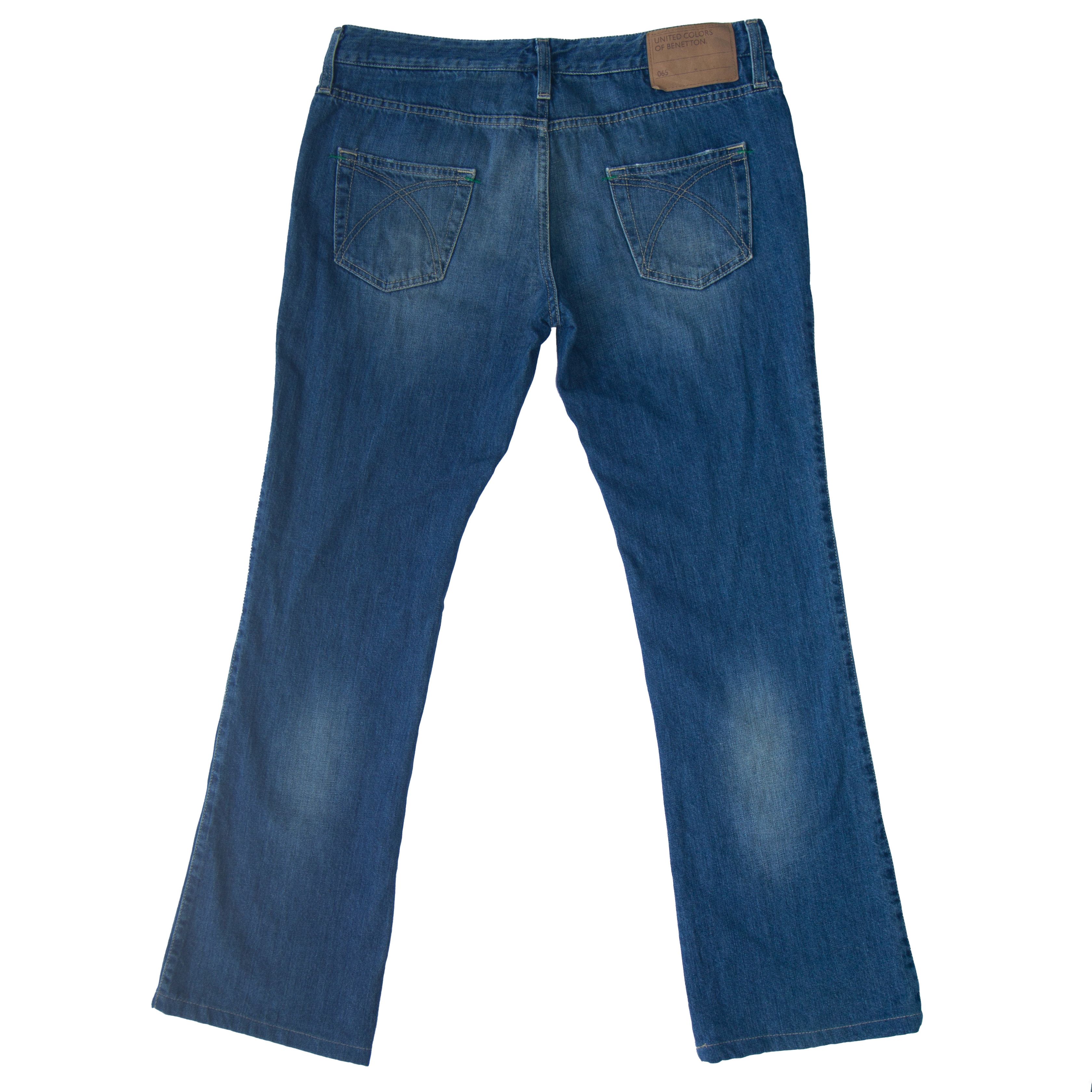 Benetton × United Colors Of Benetton Benetton Flower Embroidered Jeans Bootcut Size 34" / US 12 / IT 48 - 2 Thumbnail