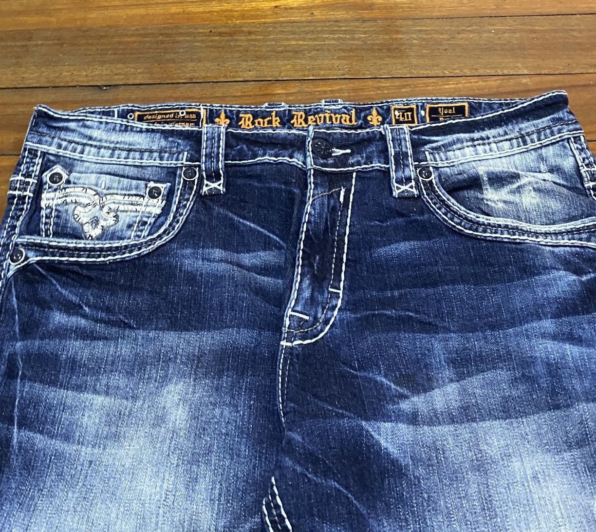 Rock Revival Very Rare Vintage Rock Revival Bleach Flared Jeans 1990s Size US 40 / EU 56 - 3 Thumbnail