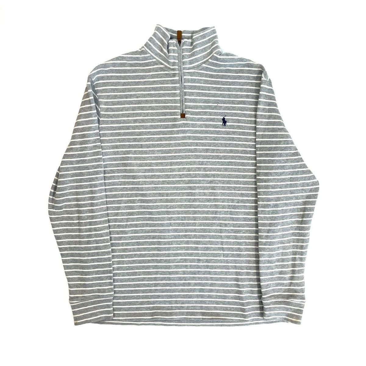 Polo Ralph Lauren Polo Ralph Lauren Striped Grey Half Zip Sweater Jumper Size US L / EU 52-54 / 3 - 1 Thumbnail
