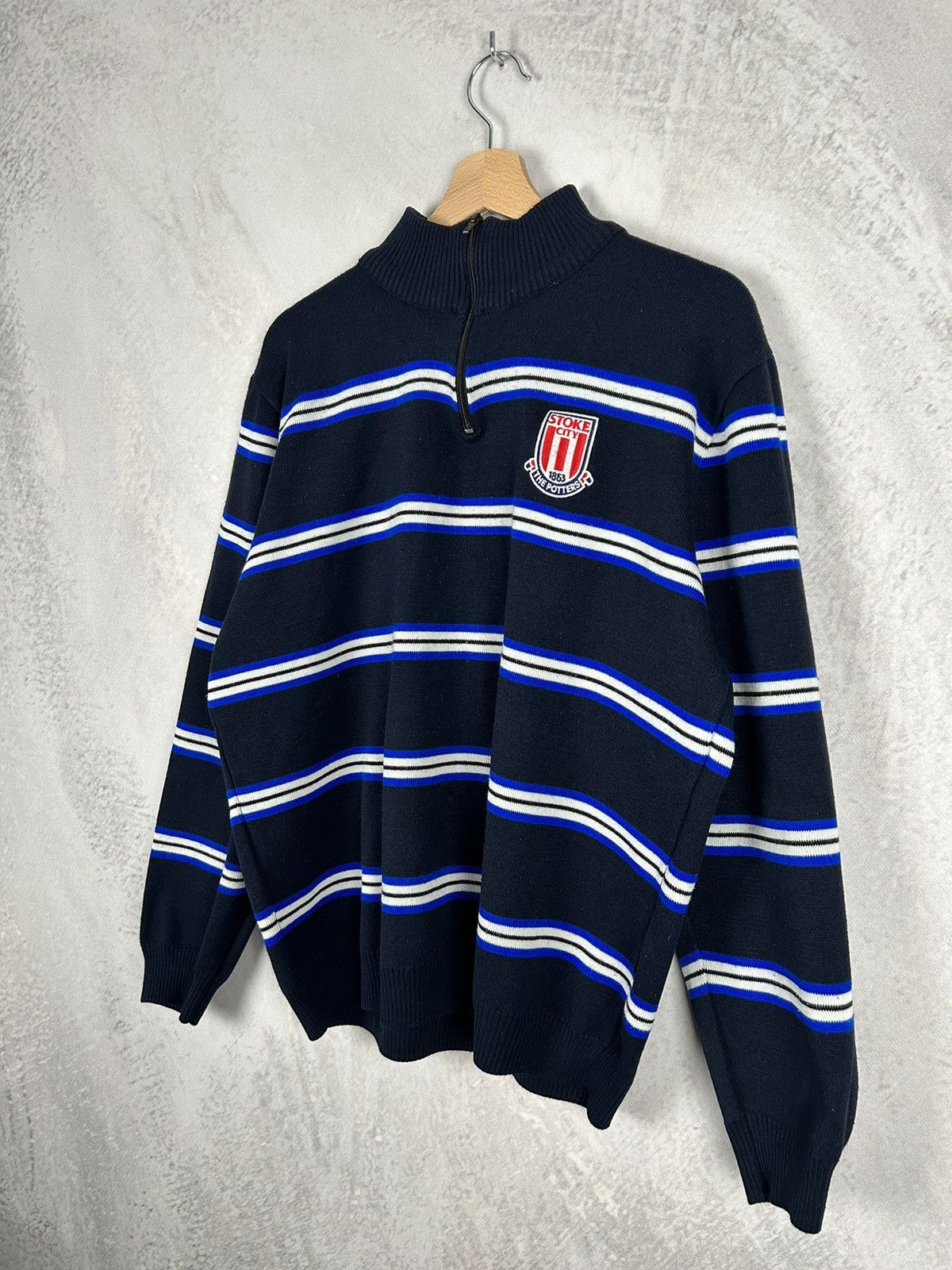 Vintage Vintage Stoke City Merchandise Stripe Sweater Soccer Retro Size US L / EU 52-54 / 3 - 2 Thumbnail