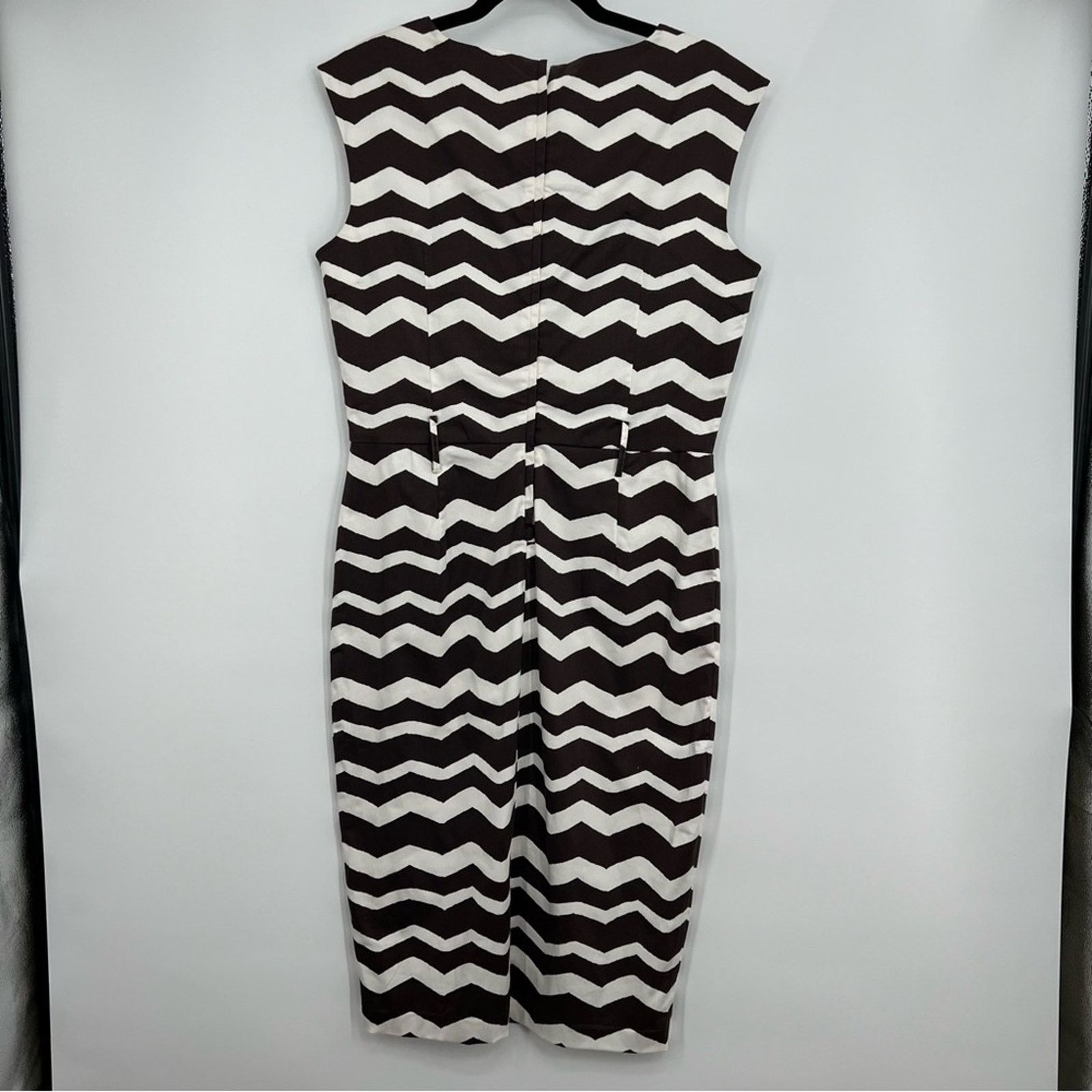 Samantha Sung Samantha Sung Bodycon Zig Zag Sheath Sleeveless Dress 10 Size L / US 10 / IT 46 - 5 Thumbnail