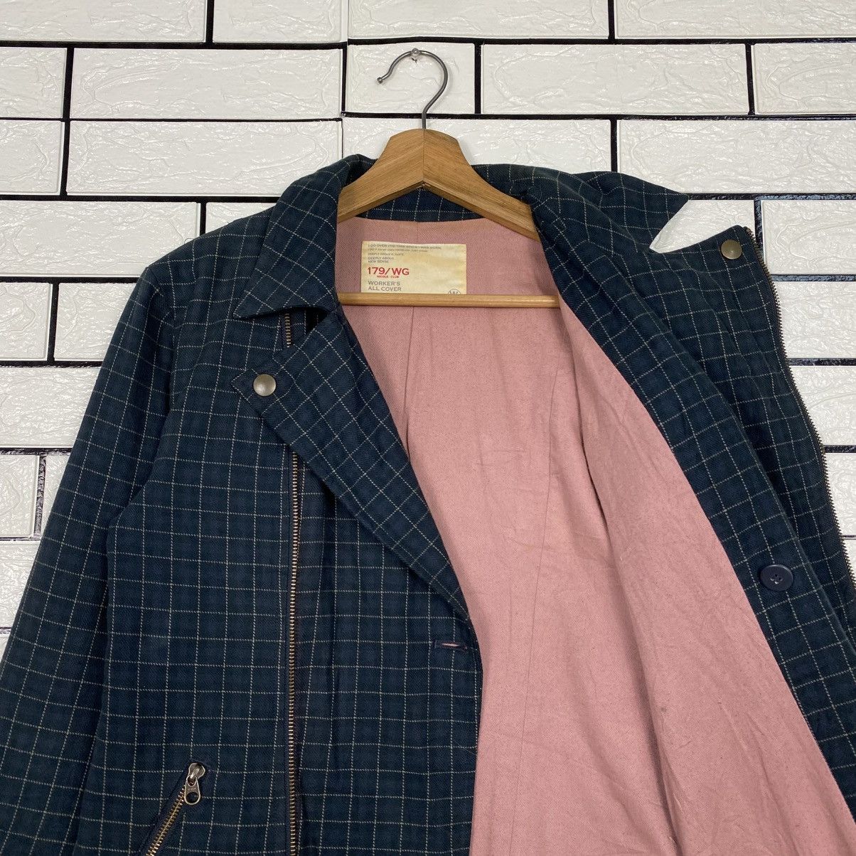 Issey Miyake 📌Biker Jacket Double Collar Nicole Club Tartan Bondage Size US M / EU 48-50 / 2 - 13 Thumbnail