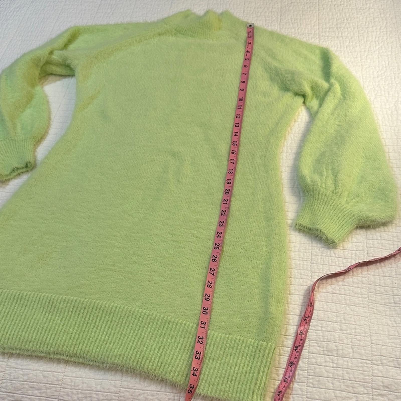 Bardot Fuzzy Limelight XL Cowl Neck Sweater Dress NWOT $150