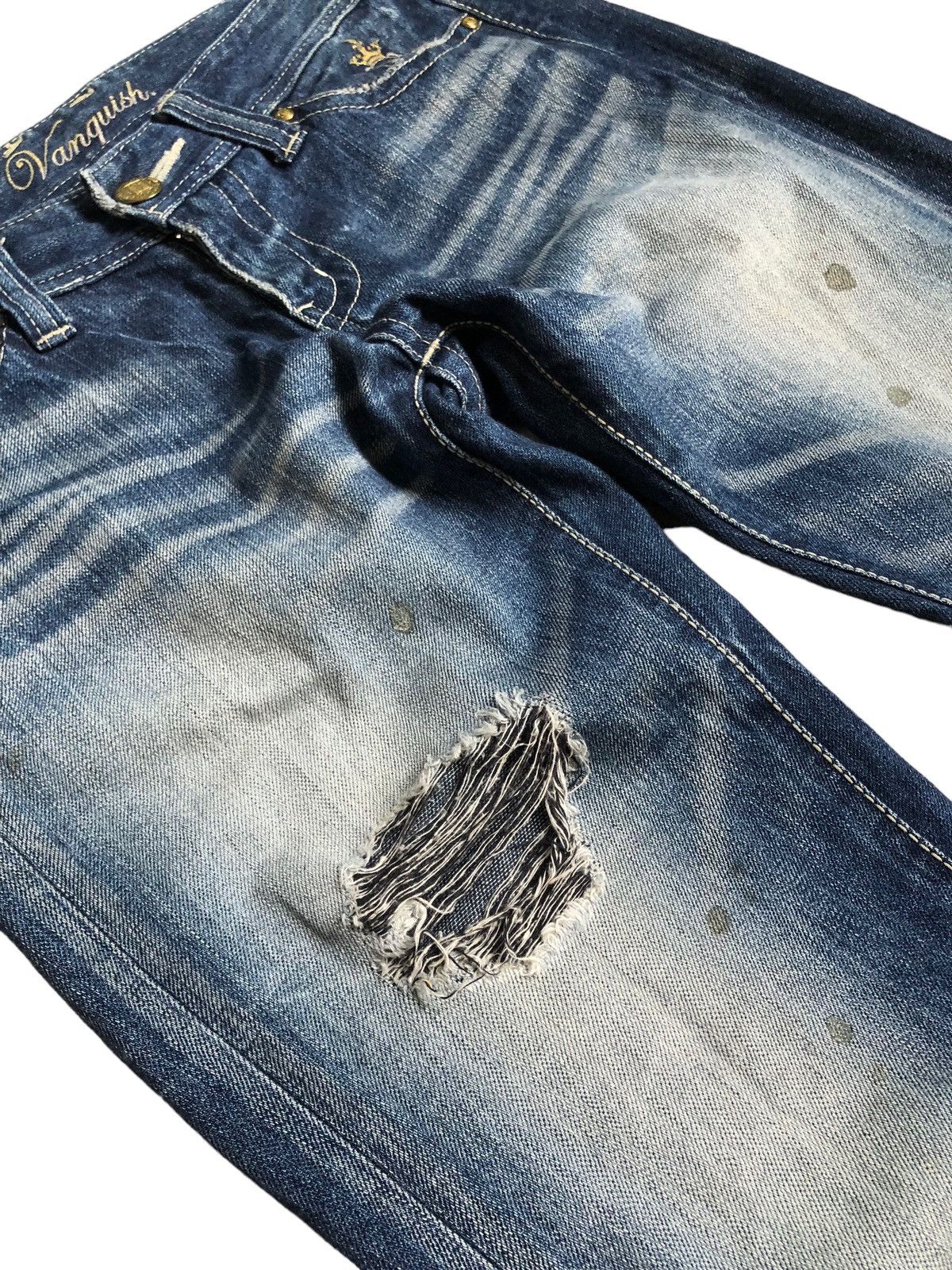 If Six Was Nine Vanquish studded distressed flared jeans Size US 31 - 7 Thumbnail