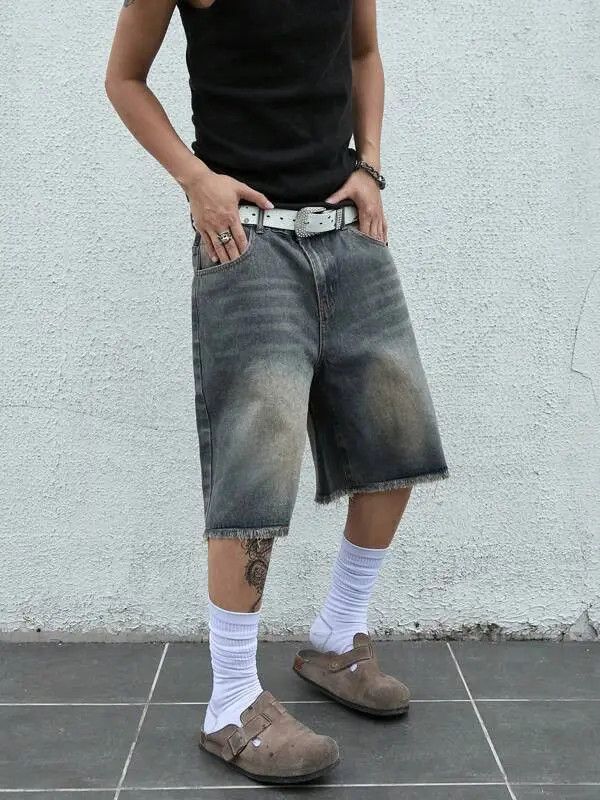 Jean Koyama x Miho Jorts Vintage Washed Distressed Denim Size US 32 / EU 48 - 5 Thumbnail