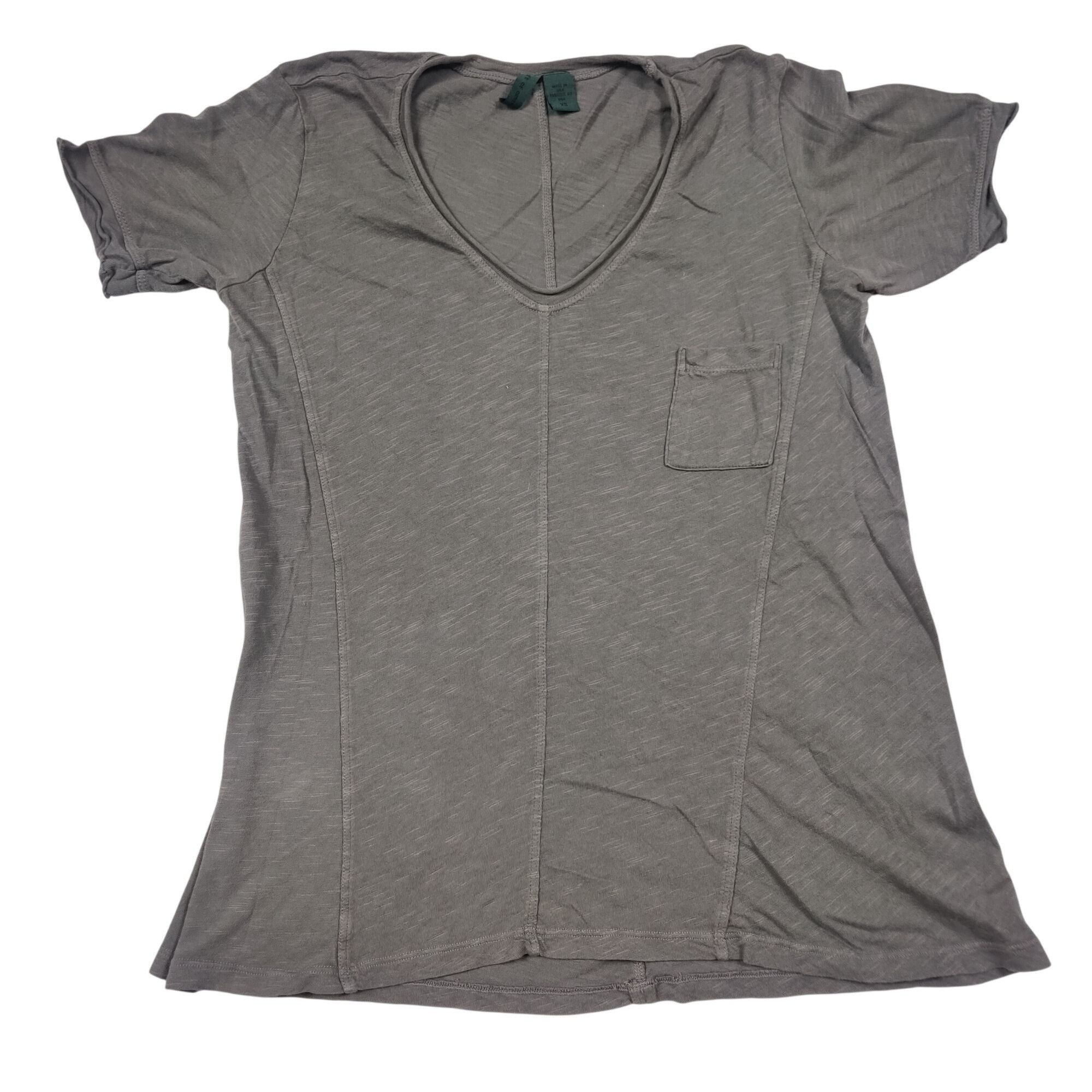 Other Left of Center XS Gray V-Neck Tee USA Made Anthropologie Poc Size XS / US 0-2 / IT 36-38 - 8 Thumbnail
