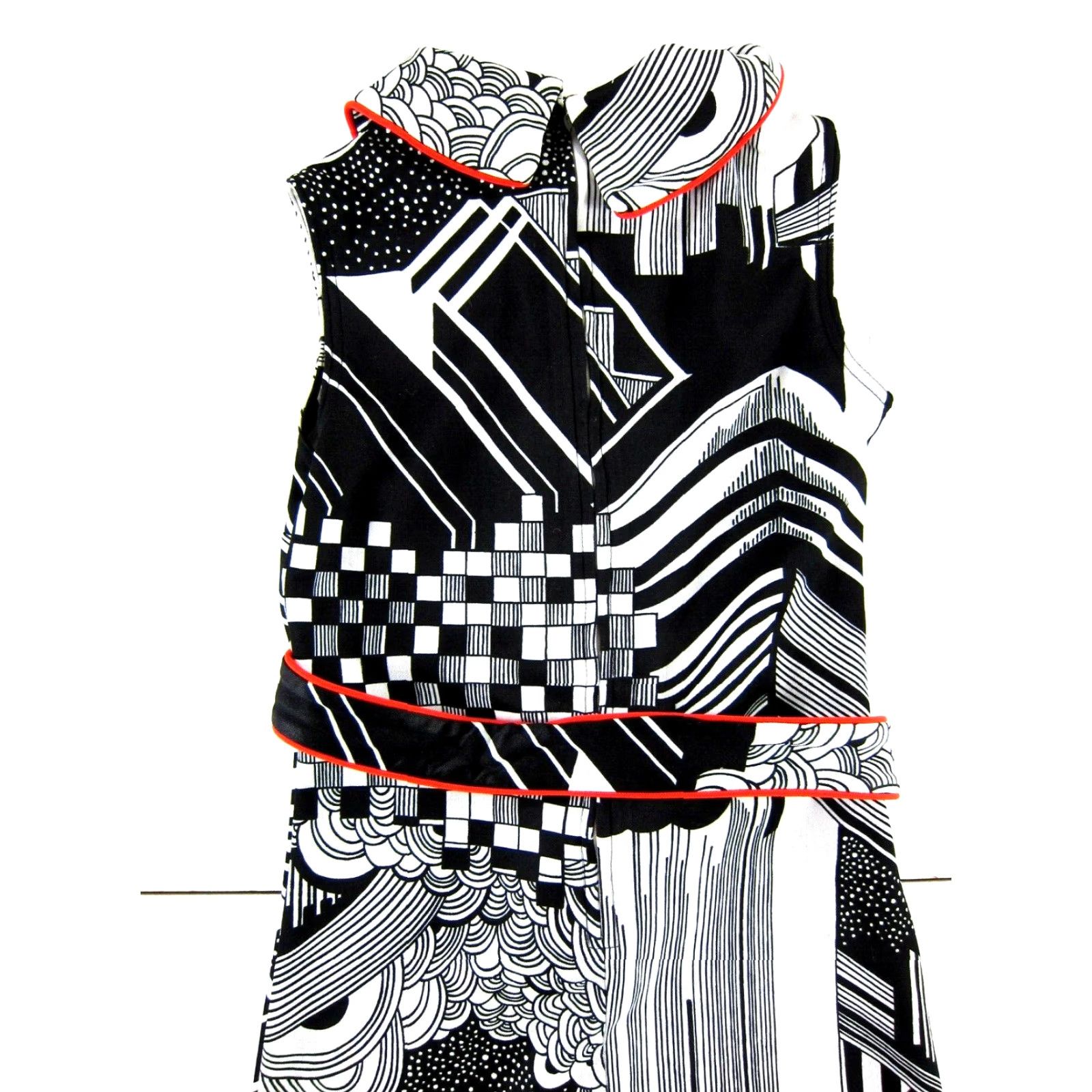 Etro VINTAGE Arlene Andrews Shirt Women XS-S Black Ret ro Mod Abstract Sleeveless Dress Size XS / US 0-2 / IT 36-38 - 6 Thumbnail