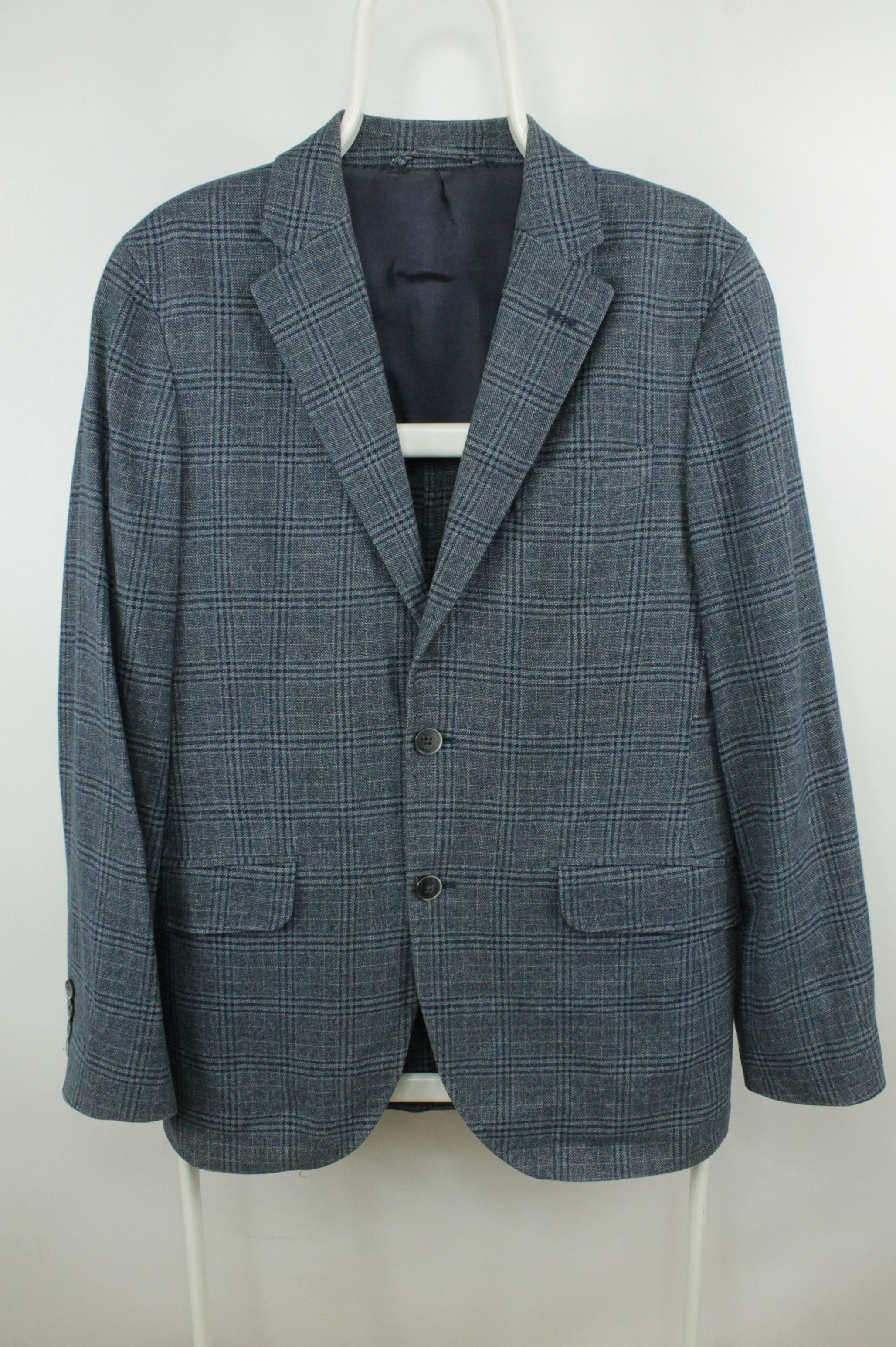 Hackett Hackett London Brushed Blue Cheked Cotton Blazer Jacket Size US M / EU 48-50 / 2 - 1 Thumbnail
