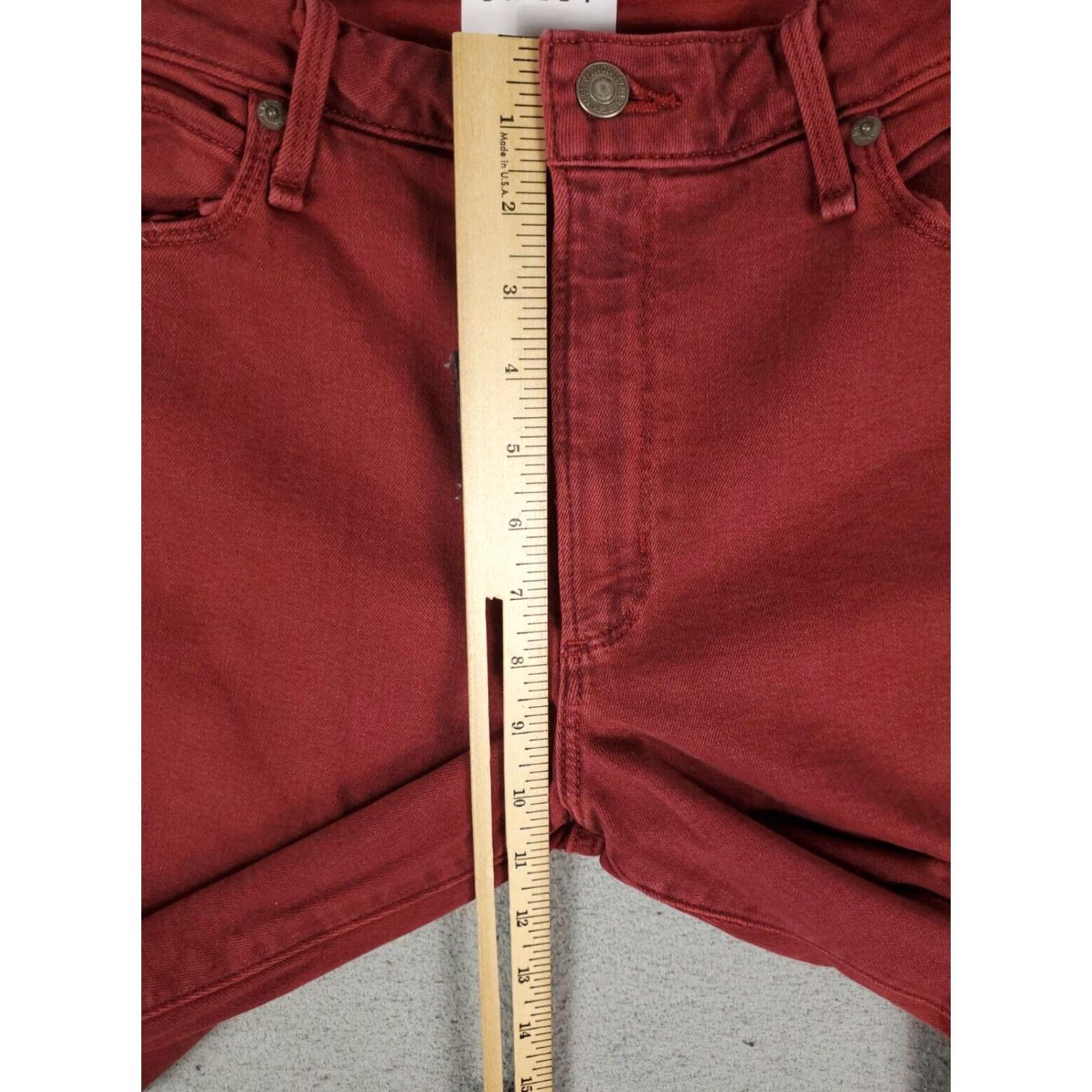 Abercrombie & Fitch Abercrombie & Fitch Jeans Mens Size 31x26 Red Straight Leg Cotton Denim Pants Mens Size US 31 - 3 Thumbnail