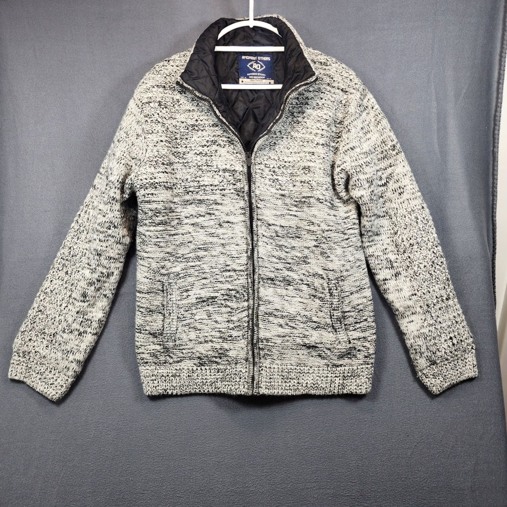Other Amongst Others Mens Sweater Jacket XL Grey Full Zip Insulated Quilt Lined Casual Jacket Coatigan Mens XL Grey, Full Zip, Cardigan? Size US XL / EU 56 / 4 - 2 Thumbnail