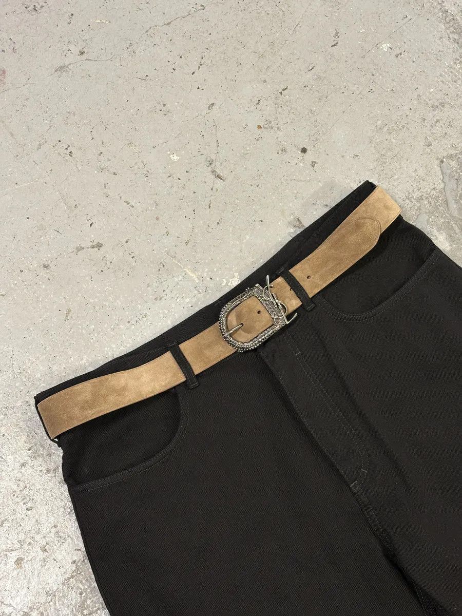 Yves Saint Laurent Yves Saint Laurent Beige Suede Leather Belt Size ONE SIZE - 1 Thumbnail