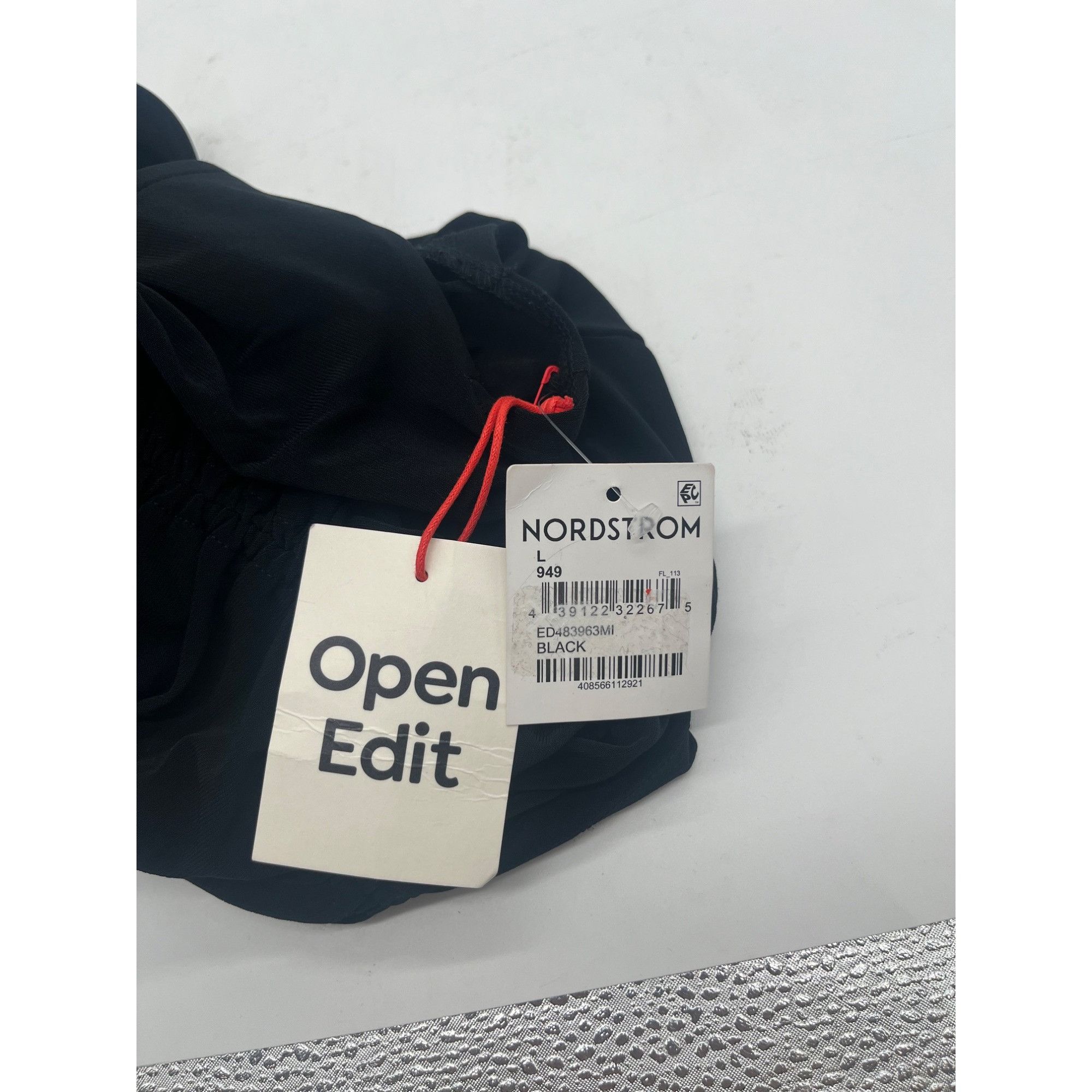 Other Open Edit Ruched Cup Sleeve Crop Top, Black, L Size L / US 10 / IT 46 - 9 Thumbnail