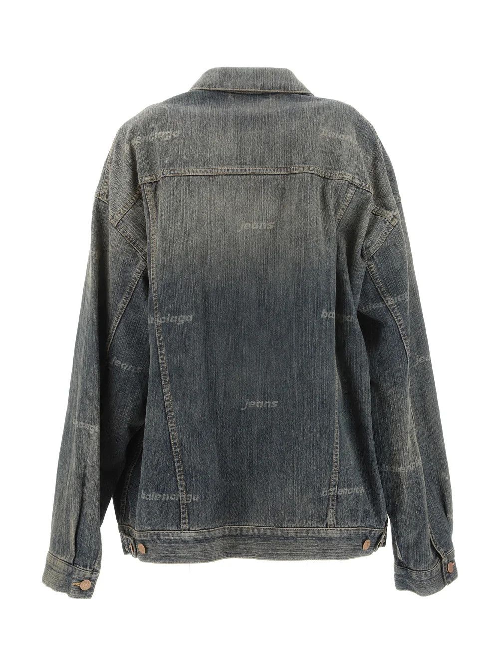 Balenciaga os11x0724 Logo Detailed Button-Up Denim Jacket in Blue Size US S / EU 44-46 / 1 - 2 Thumbnail