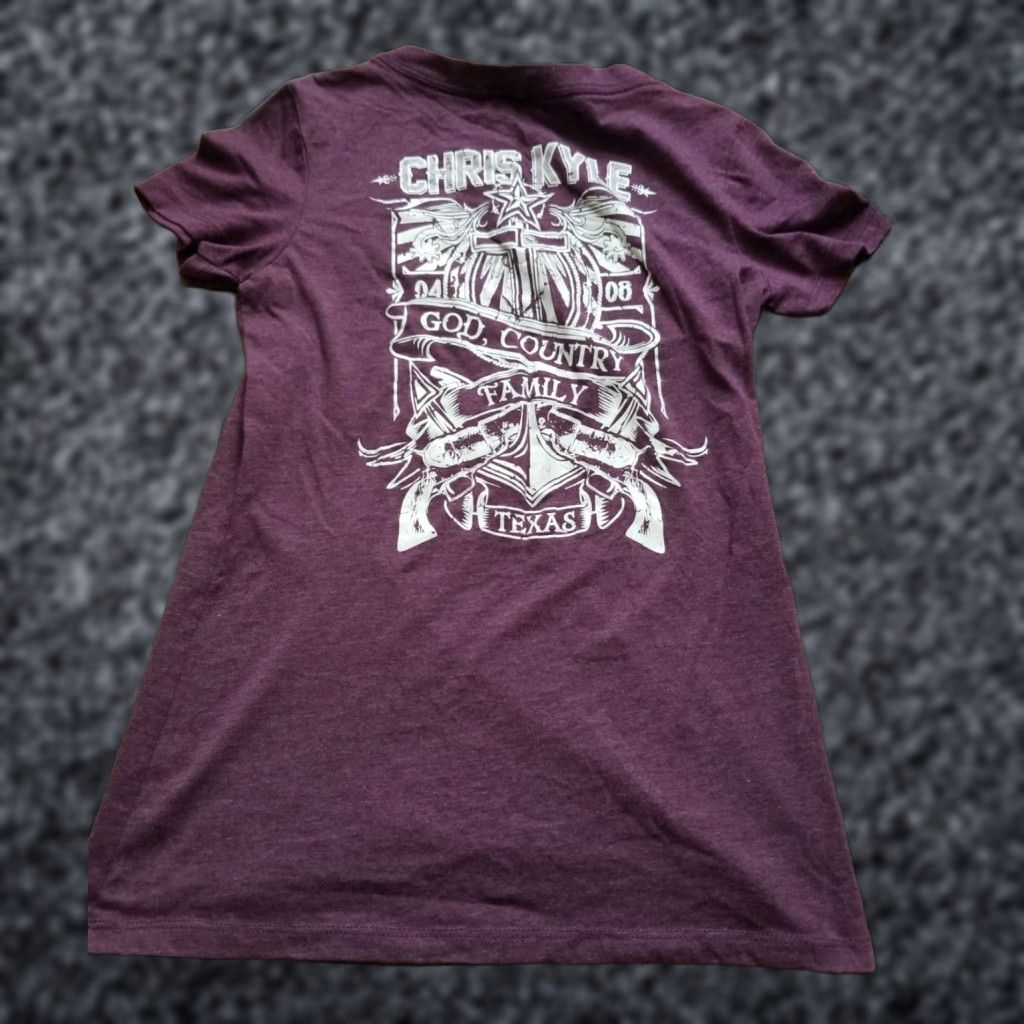 Vintage VINTAGE Chris Kyle Women's T-Shirt Short Sleeve Purple Military Logo 90s US Army Frog Foundation Size L / US 10 / IT 46 - 1 Thumbnail