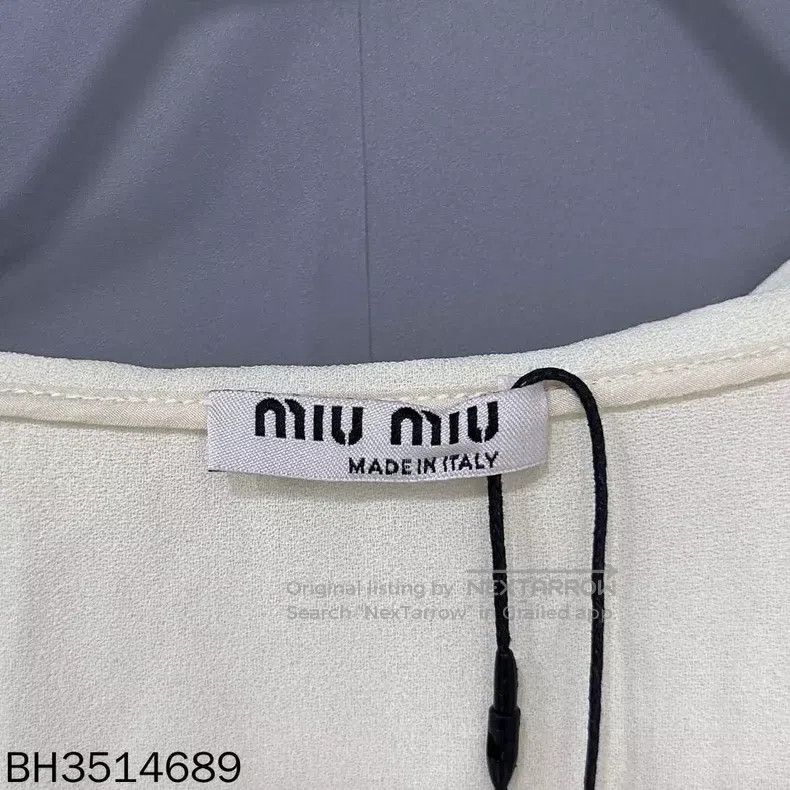 Miu Miu Miu Miu 42 Pearl button doll collar shirt Size L / US 10 / IT 46 - 4 Thumbnail