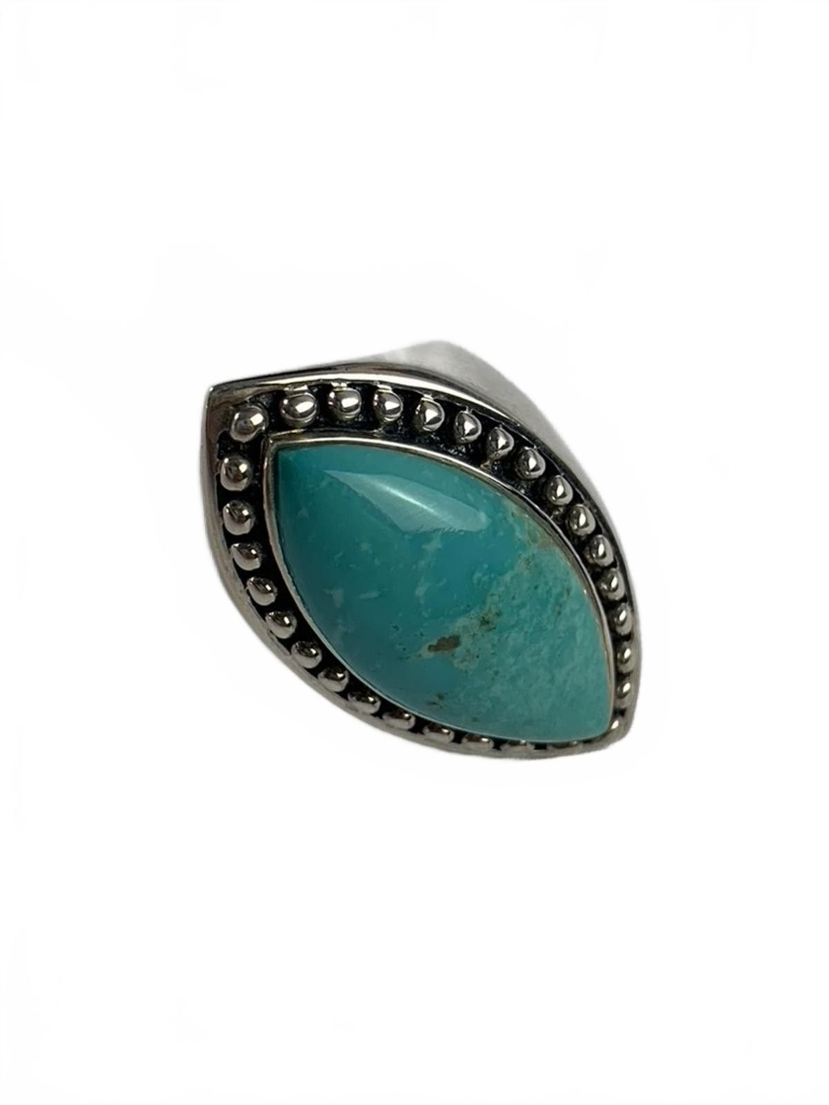 Other Sally C. Treasures Sterling Silver Turquoise Marquise Ring Size ONE SIZE - 7 Thumbnail