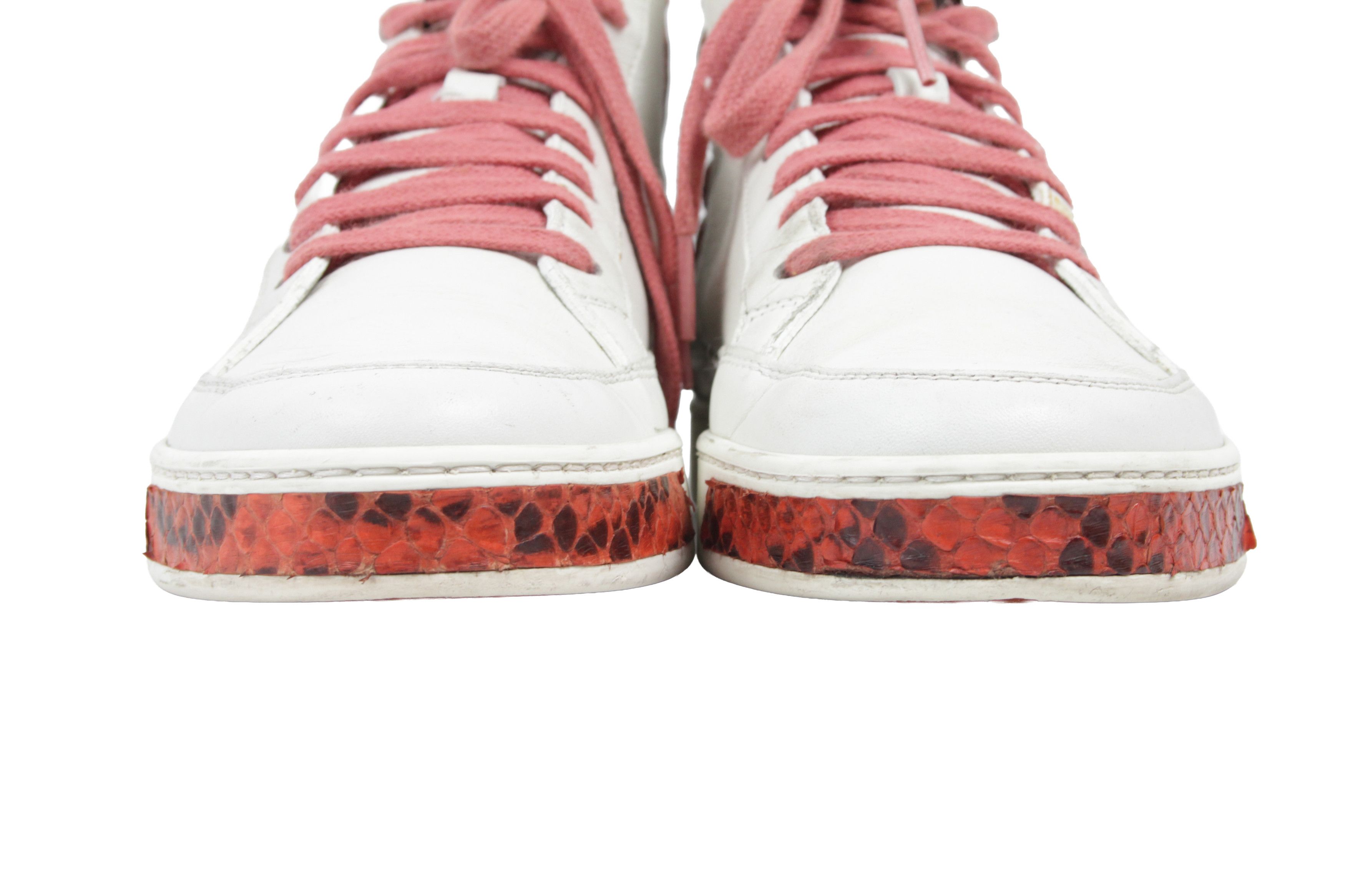 Gucci Python Snake Skin Leather Hi-Top Sneakers Size US 7 / IT 37 - 4 Thumbnail