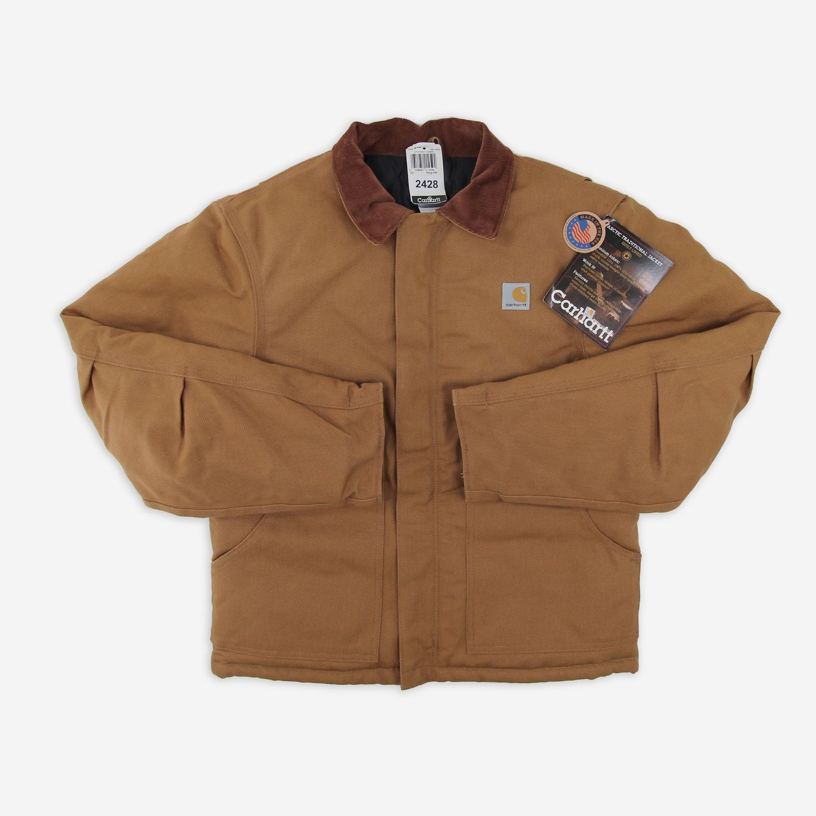 image of Carhartt J02 Brn Firm Duck Arctic Traditional Jacket Usa in Brown, Men's (Size Small)