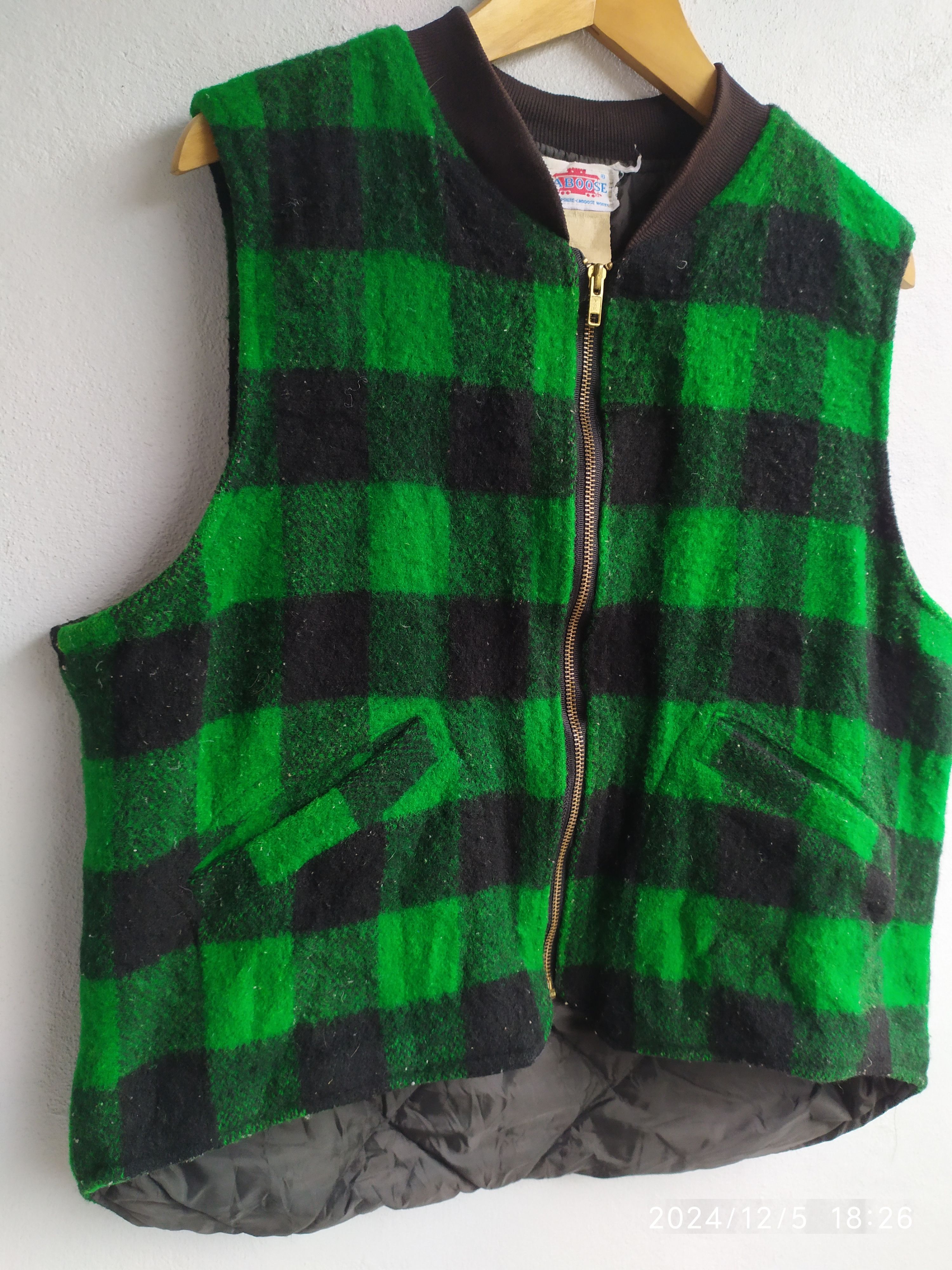 Vintage CABOOSE GREEN TARTAN VEST JACKET Size US L / EU 52-54 / 3 - 8 Thumbnail