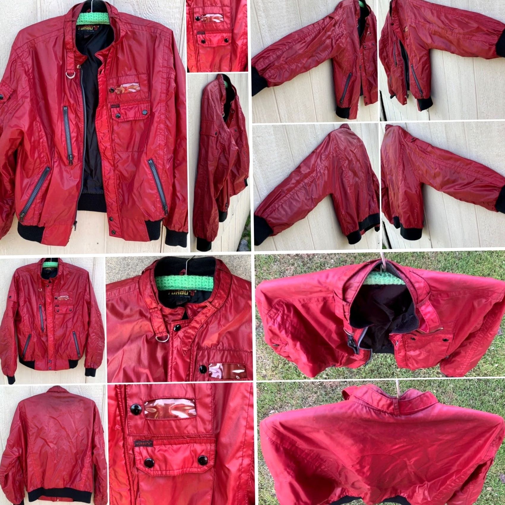 Vintage VINTAGE cafe racer windbreaker jacket Turbo “S” By Silton Size L Red 1980s Taiwan R.O.C. Mens Size US L / EU 52-54 / 3 - 3 Thumbnail