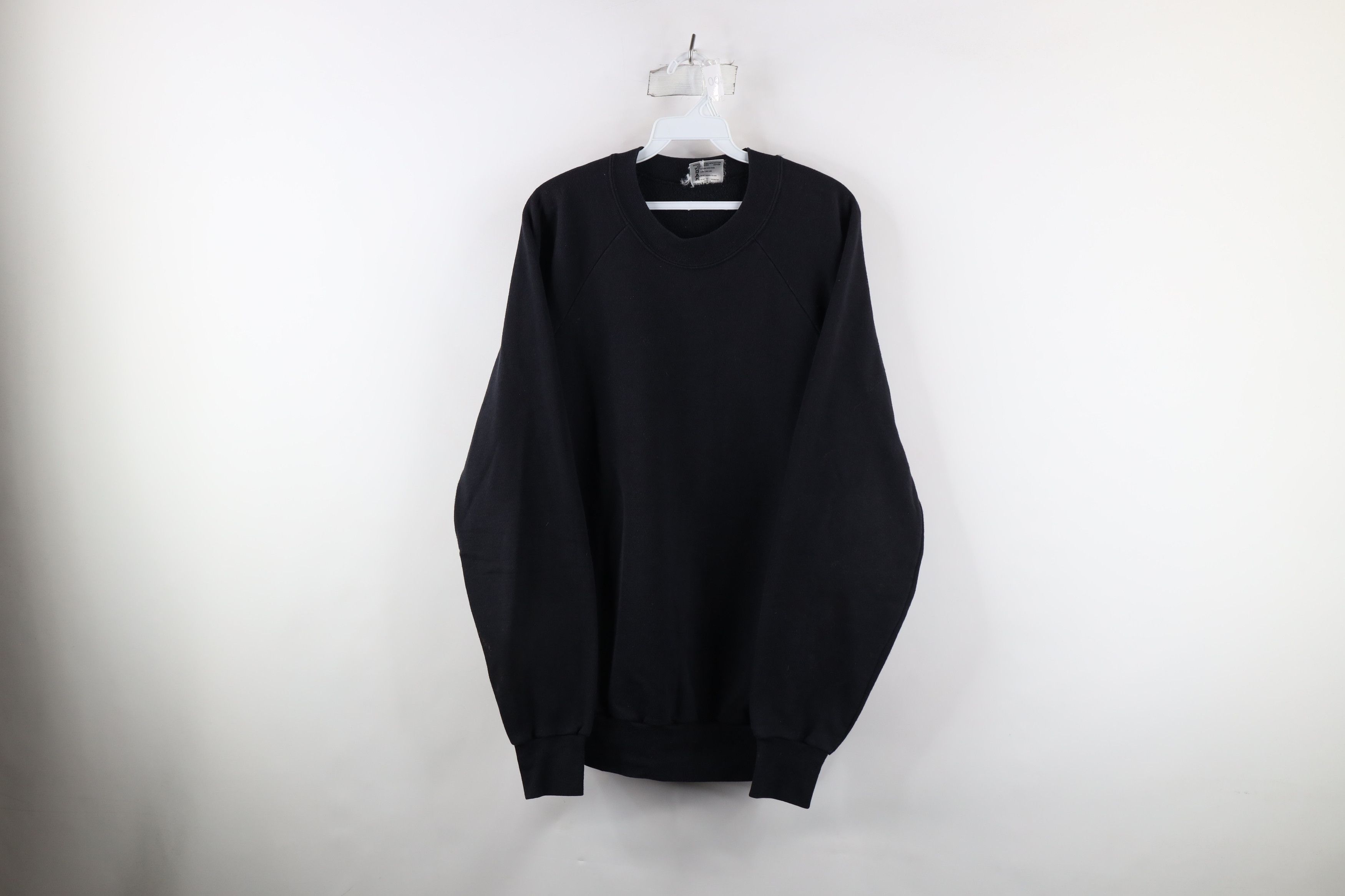 Vintage Vintage 90s Streetwear Heavyweight Sweatshirt Black USA Size US XL / EU 56 / 4 - 1 Thumbnail