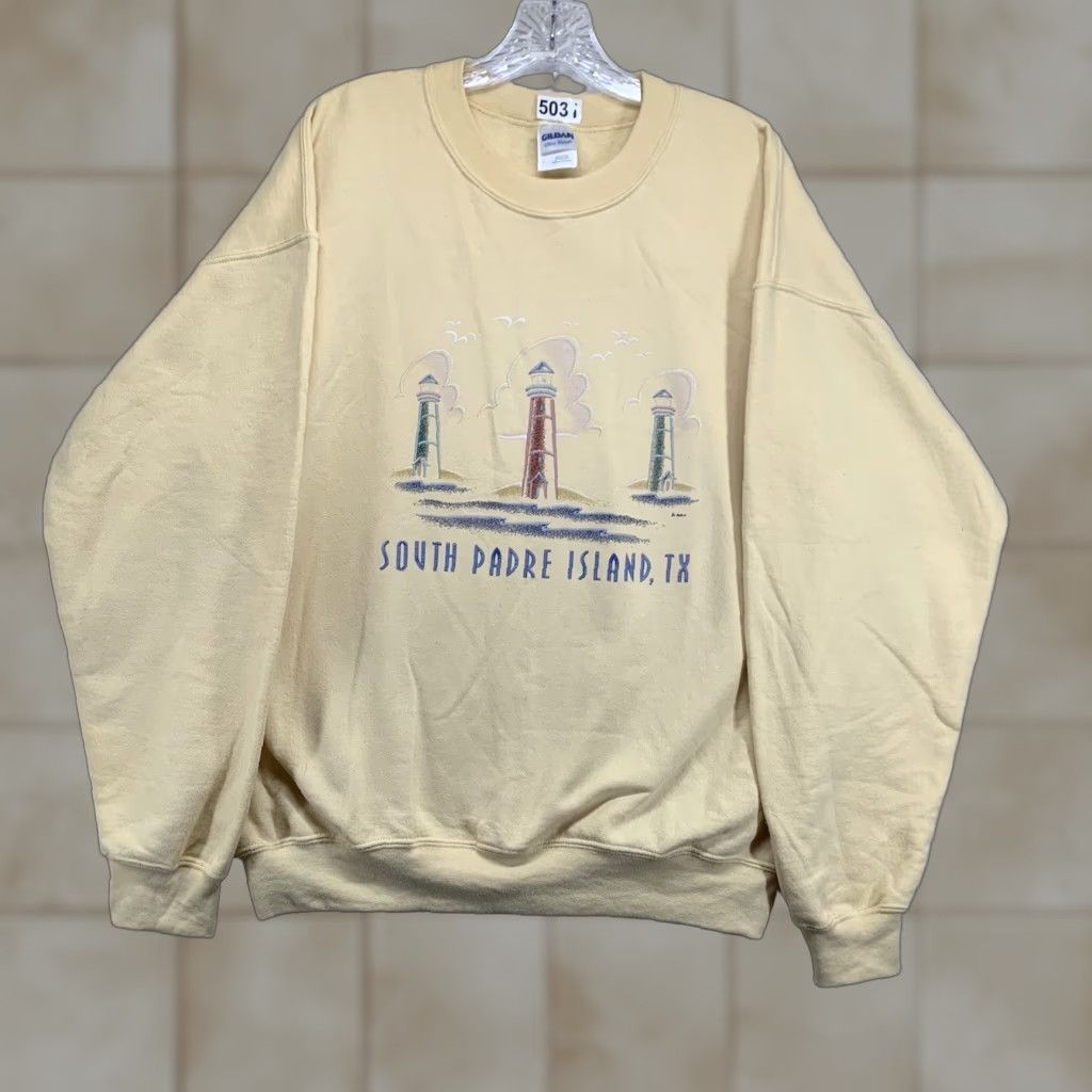 Gildan Vintgae Lighthouses Sweatshirt Mens Size XL BOXY Embroidered South Padre Island Size US L / EU 52-54 / 3 - 1 Thumbnail