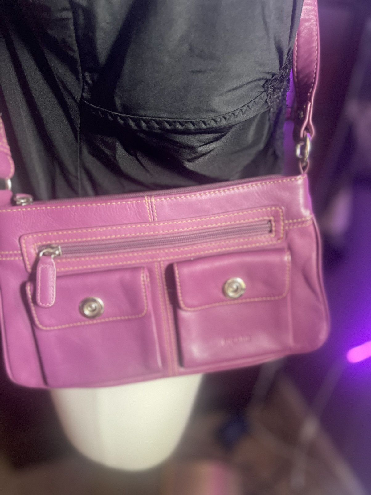 PICARD Vintage Purple leather crossbody bag with adjustable strap Size ONE SIZE - 2 Thumbnail