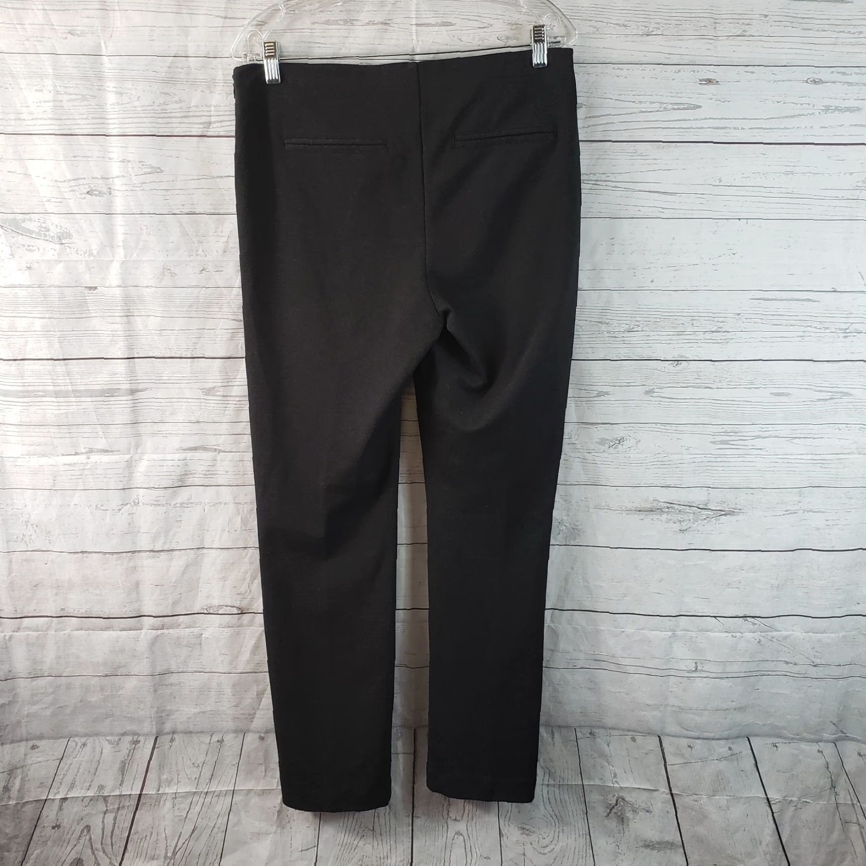Vintage Chico's Women's Front Seam Ponte Knit Pants Sz 6 Gray Mid Rise Zip Pants Costume? No. Size 28" / US 6 / IT 42 - 3 Thumbnail