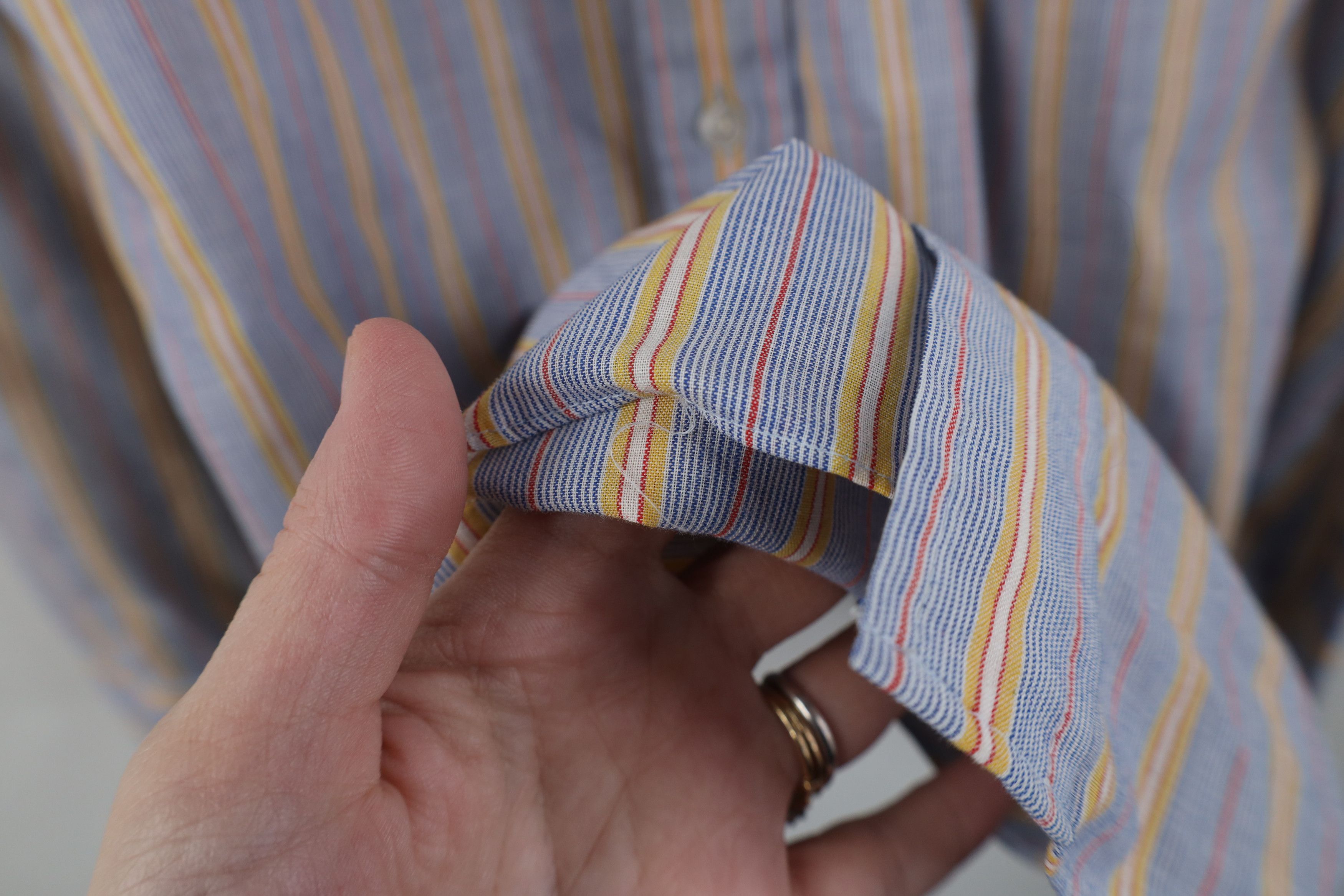 Vintage Vintage 60s 70s Macys Striped Dagger Collar Button Shirt Size US M / EU 48-50 / 2 - 8 Thumbnail