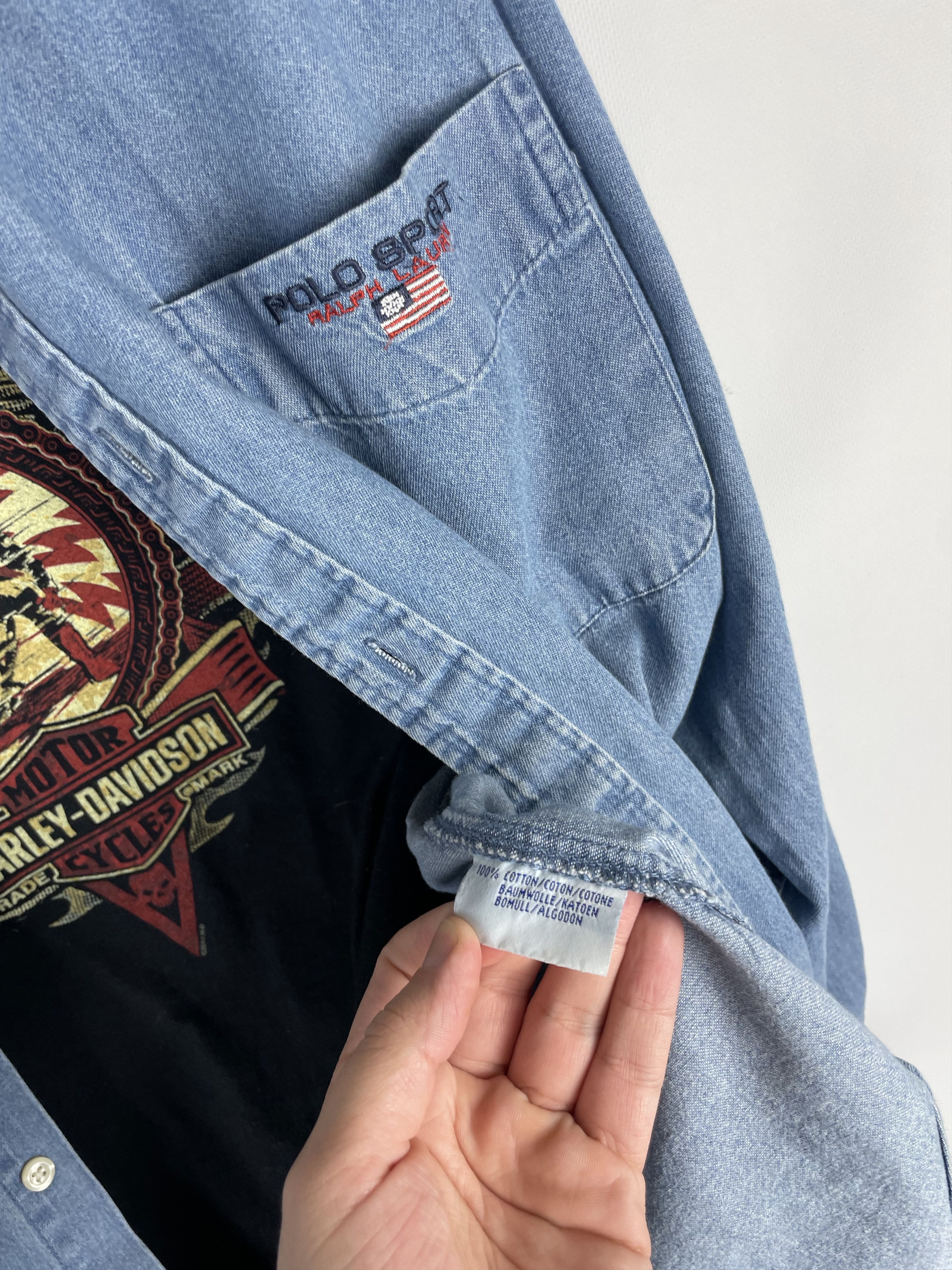 Polo Ralph Lauren Polo Ralph Lauren Vintage Mens Denim Shirt Size US L / EU 52-54 / 3 - 7 Thumbnail