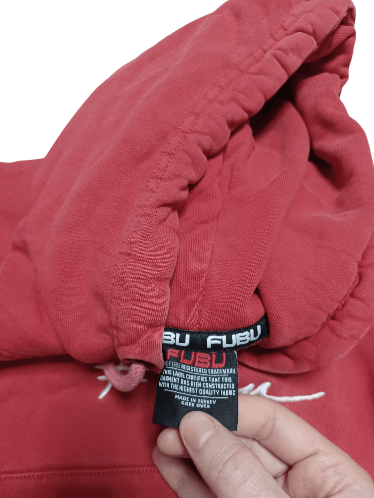 Fubu FUBU BIGLOGO EMBROIDERED RED HOODIE Y2K SK8 DRILL Size US L / EU 52-54 / 3 - 4 Thumbnail