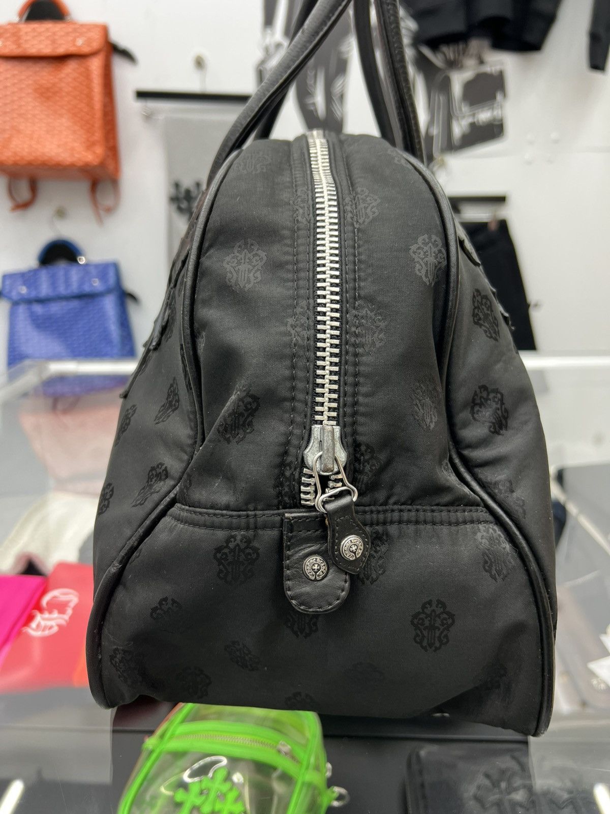 Chrome Hearts CHROME HEARTS LEATHER CROSS PATCH NYLON DAGGER PRINT GYM BAG Size ONE SIZE - 6 Thumbnail
