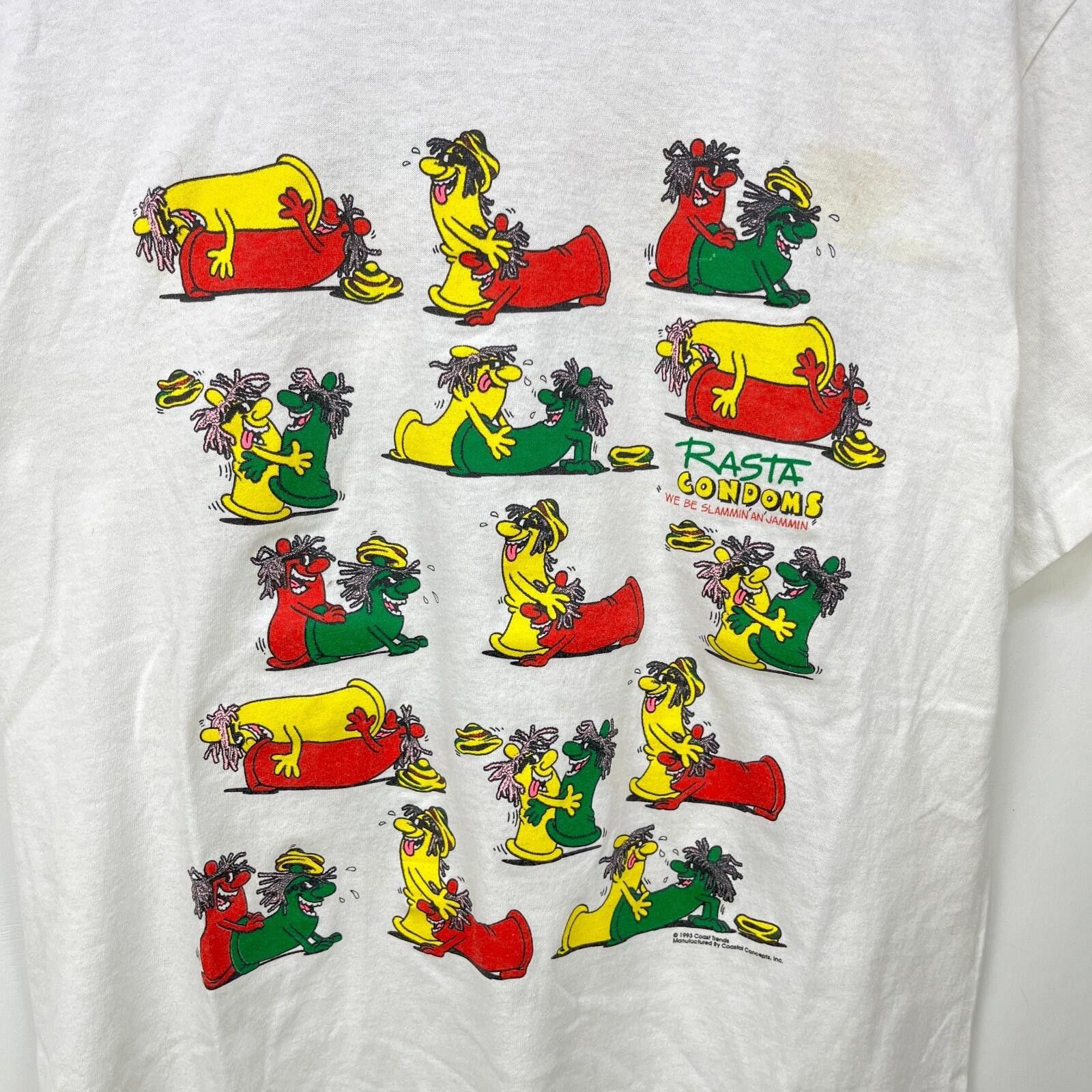 Vintage Vintage 1993 Sex Rasta Condoms Novelty T Shirt Comedy L Size US L / EU 52-54 / 3 - 2 Thumbnail